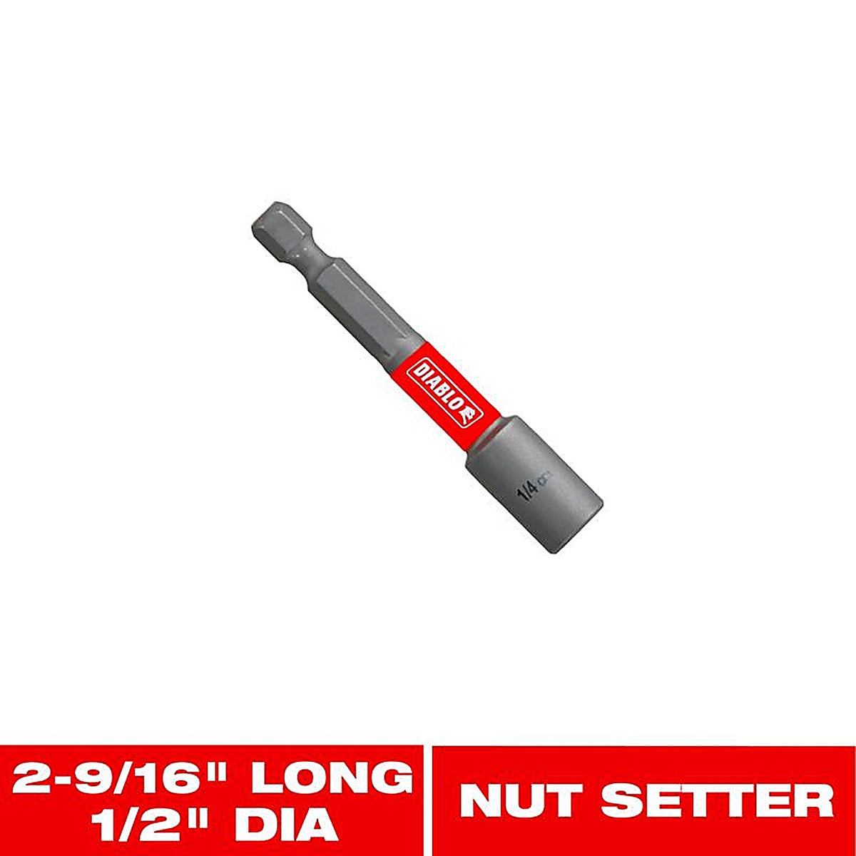 Diablo - DNTSL12 - 1/2 In. X 2-9/16 In. L Black Oxide Magnetic Nut Setter 1 Piece