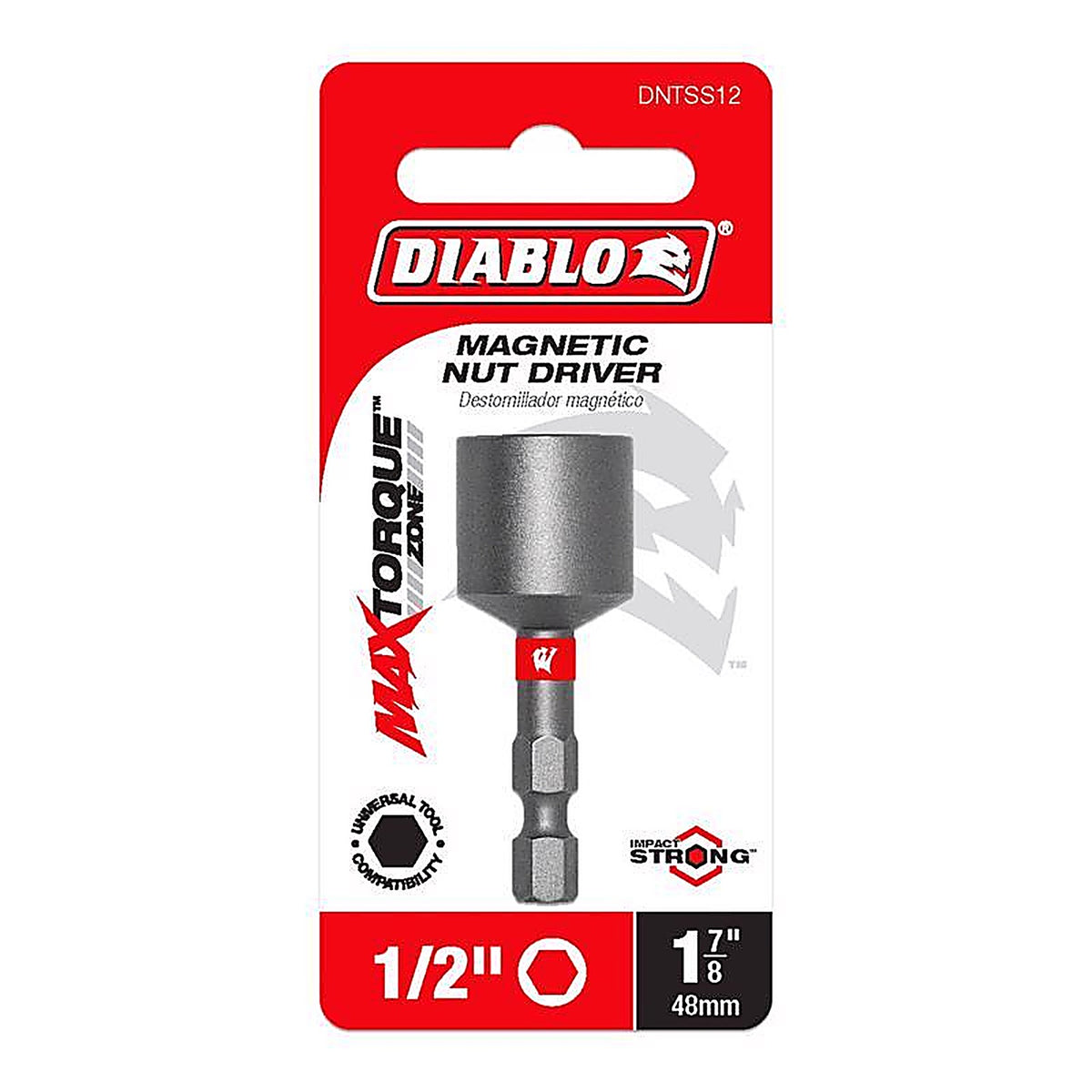 Diablo - DNTSL12 - 1/2 In. X 2-9/16 In. L Black Oxide Magnetic Nut Setter 1 Piece