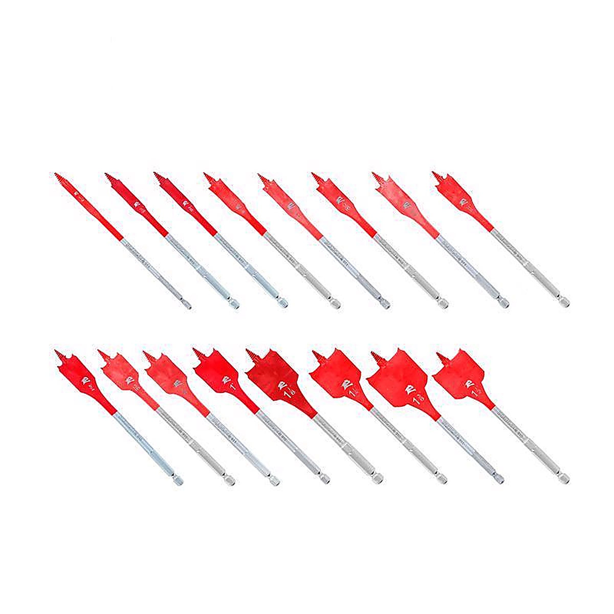 Diablo - DSP2980-S16 - 6 In. L High Speed Steel Clean Wood Spade Bit Set HEX Shank 16 Piece