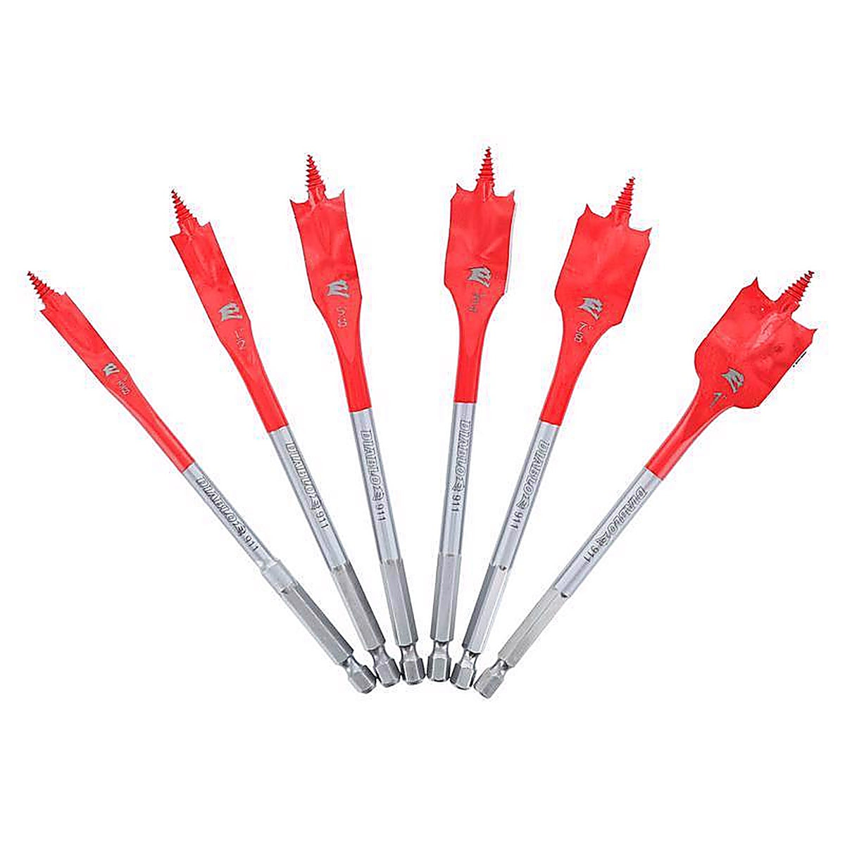 Diablo - DSP2920-S6 - 6 In. L High Speed Steel Clean Wood Spade Bit Set HEX Shank 6 Piece