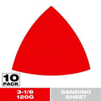 Diablo DCT318120H10G 3-1/8 in. Ceramic Blend Hook and Lock Triangle Sanding Sheets 120 Grit Medium 10 pk