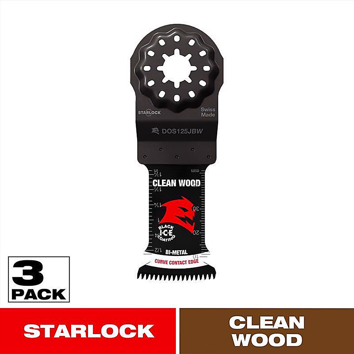 Diablo - DOS125JBW3 - Starlock 1-1/4 In. W Bi-Metal Curved Contact Edge Oscillating Blade Clean Wood 3 Pack