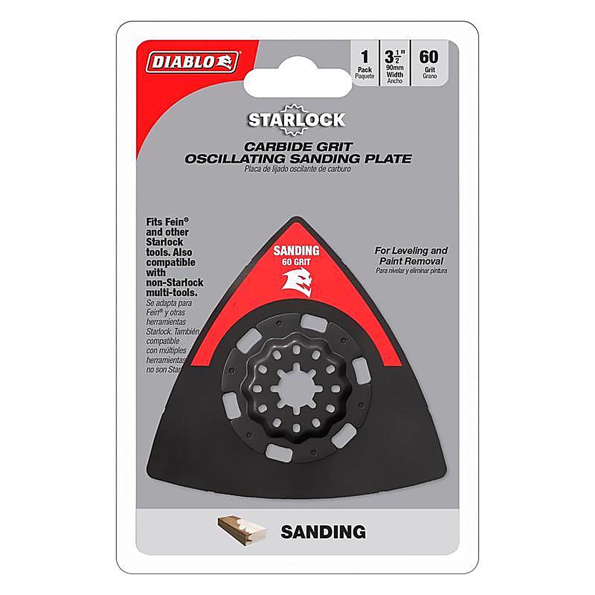 Diablo - DOS60CGSP - Starlock 3-1/2 In. W Carbide Grit Triangular Oscillating Sanding Plate Wood 1 Pack