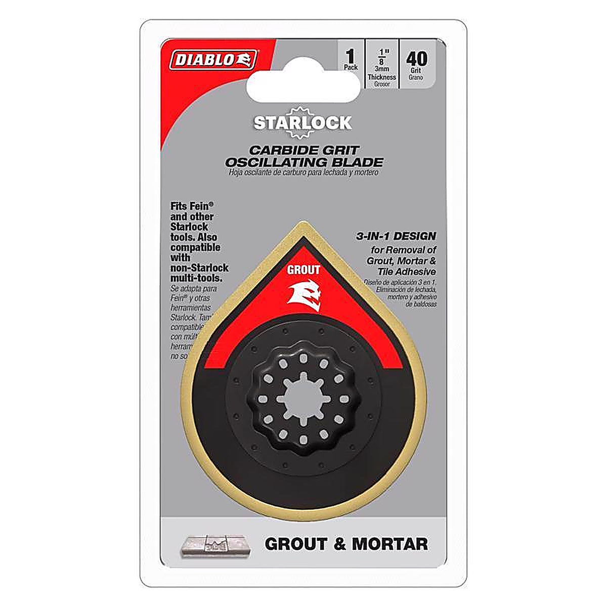 Diablo - DOSCGX - Starlock 2-3/4 In. W Carbide Grit Oscillating Sanding Blade Grout and Mortar 1 Pack