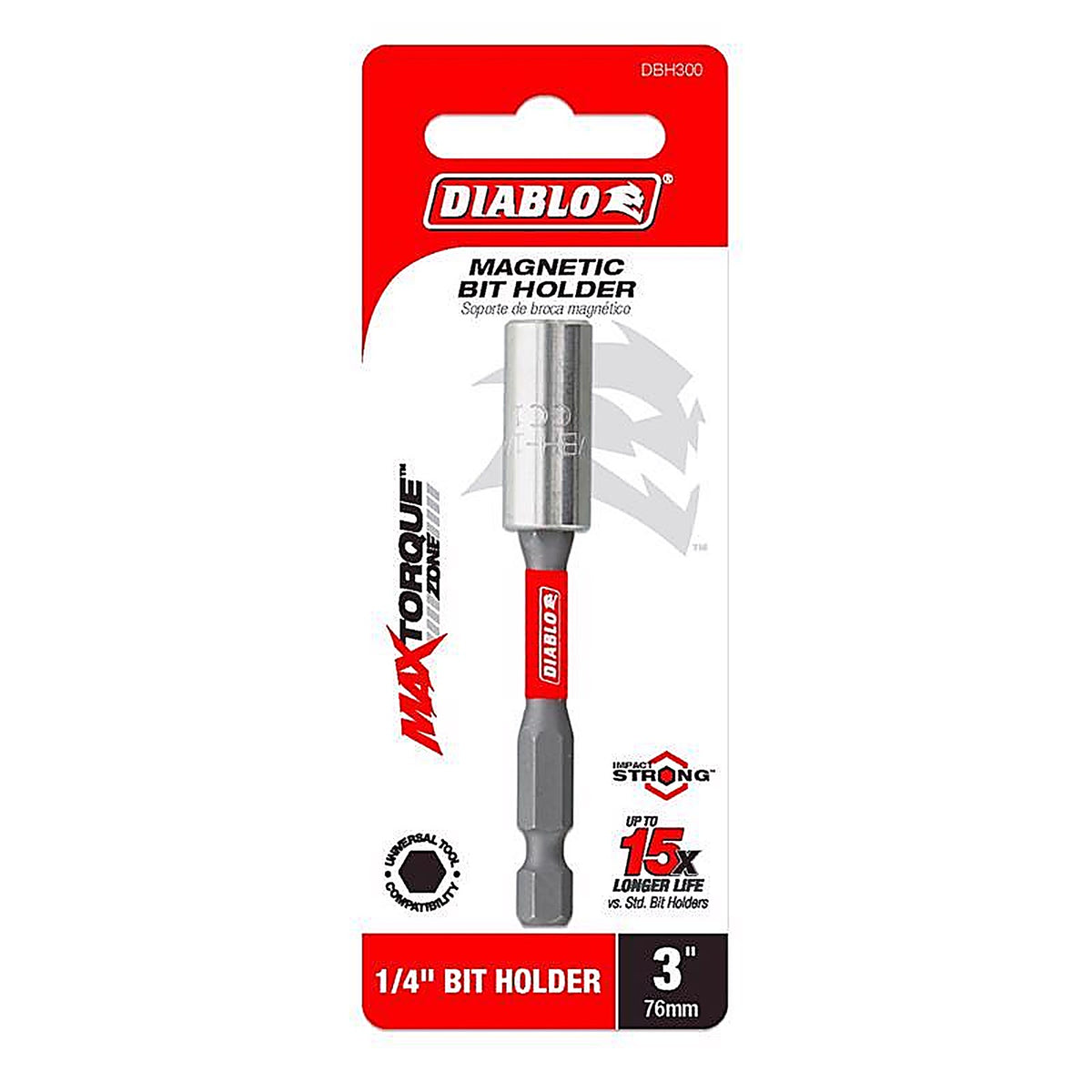 Diablo - DBH300 - 3 In. L Magnetic Bit Holder Black Oxide 1 Piece