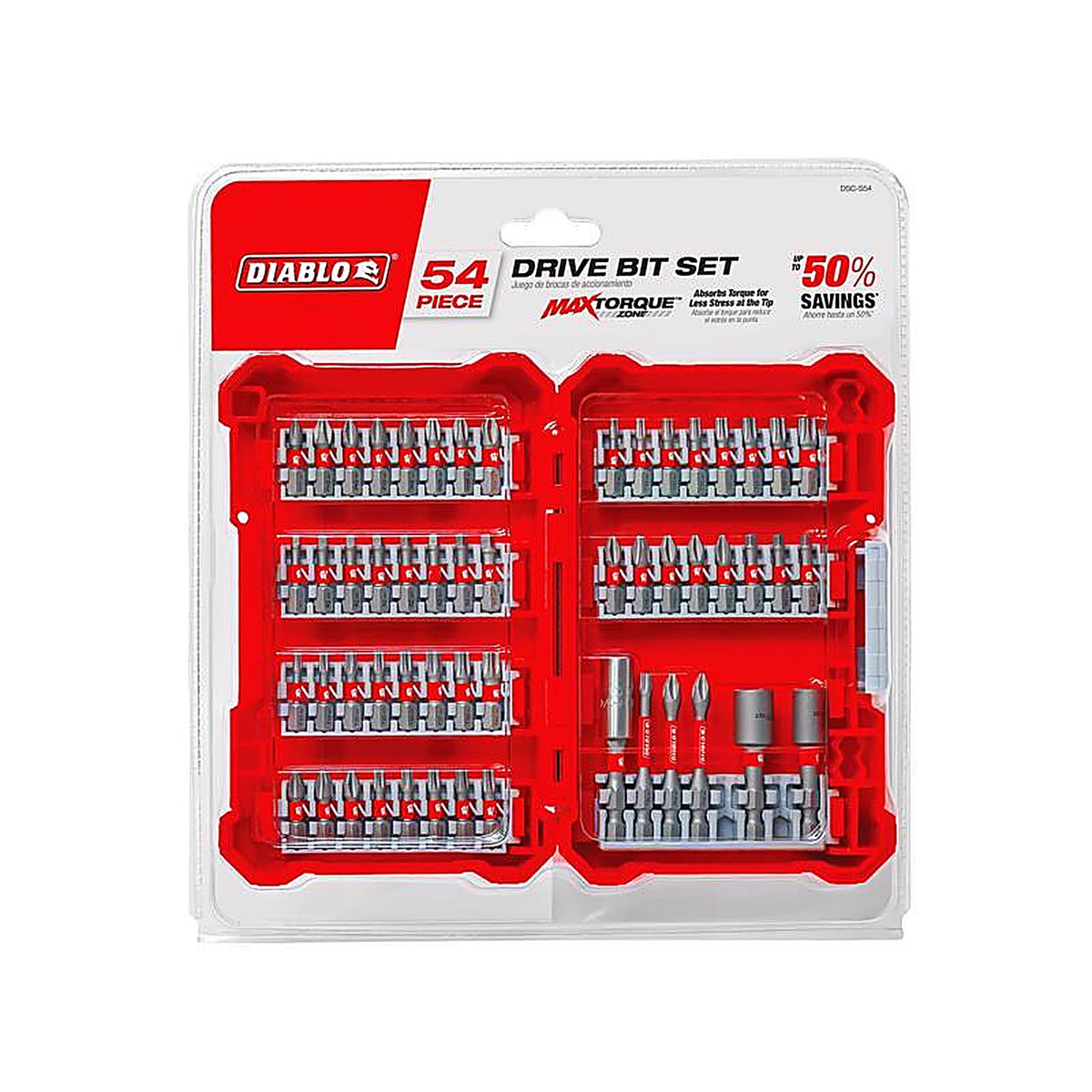 Diablo - DSC-S54 - Drive Bit Set Black Oxide 54 Piece