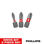 Diablo - DPHV1-S3 - Phillips 1 In. L Insert Bit Set Black Oxide 3 Piece