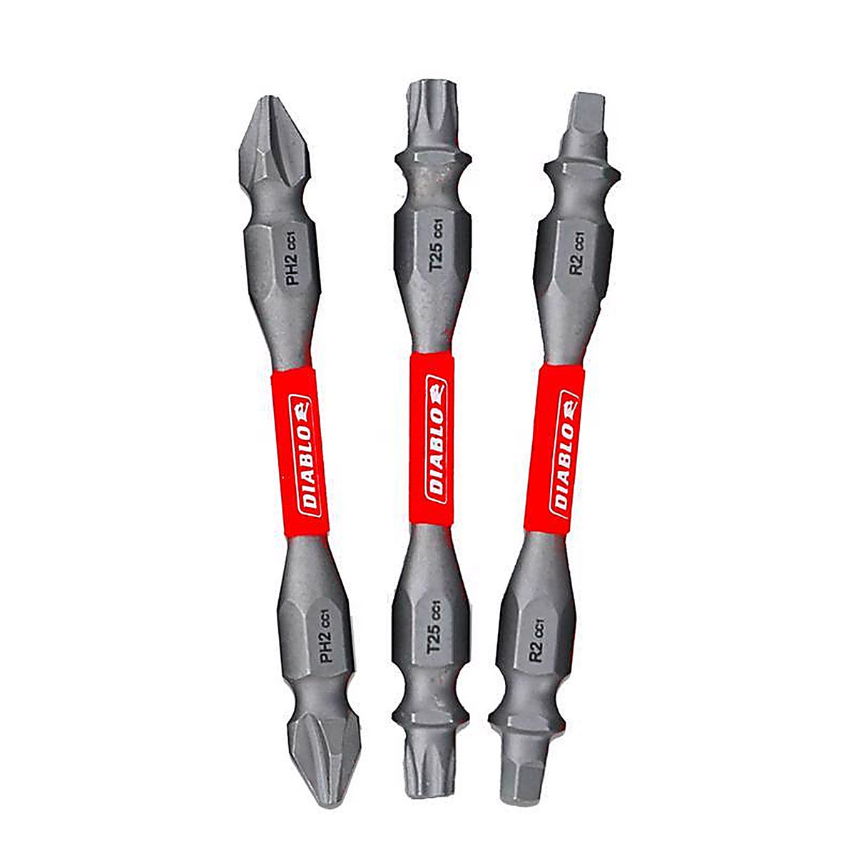 Diablo - DDEV25-S3 - Phillips/Square/Torx 2-1/2 In. L Double-Ended Screwdriver Bit Set Black Oxide 3 Piece