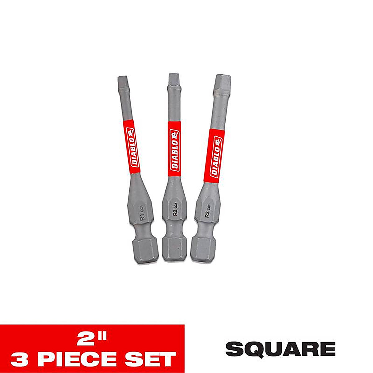 Diablo - DSQV2-S3 - Square 2 In. L Drive Bit Set Black Oxide 3 Piece