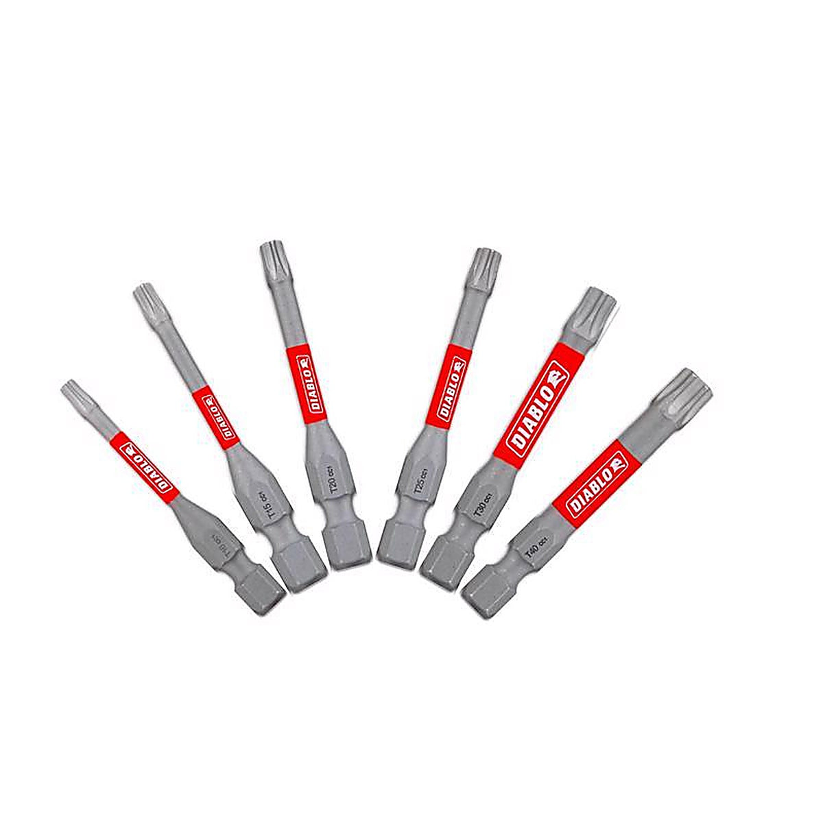 Diablo - DTV2-S6 - Torx 2 In. L Drive Bit Set Black Oxide 6 Piece