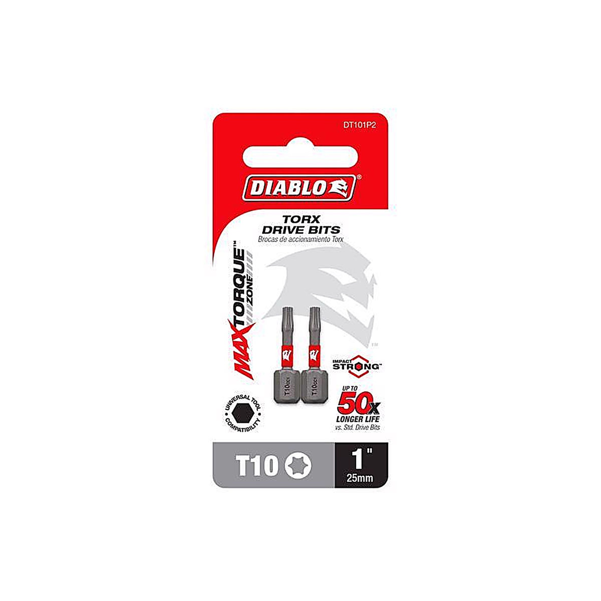 Diablo - DT101P2 - Torx #10 X 1 In. L Driver Bit Black Oxide 2 Pack