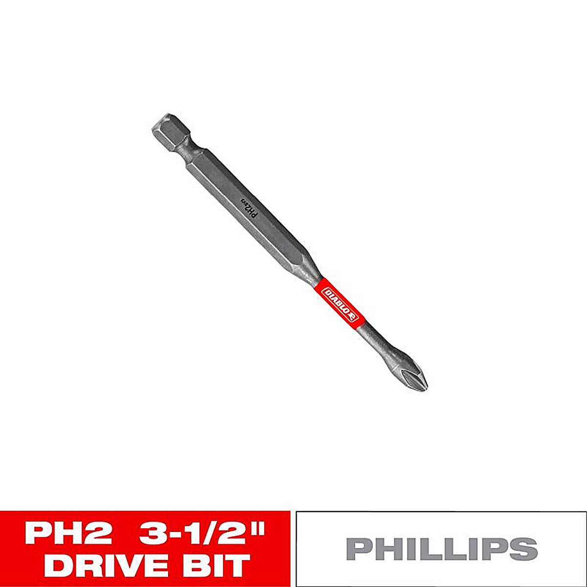 Diablo - DPH235P1 - Phillips #2 X 3-1/2 In. L Driver Bit Black Oxide 1 Piece