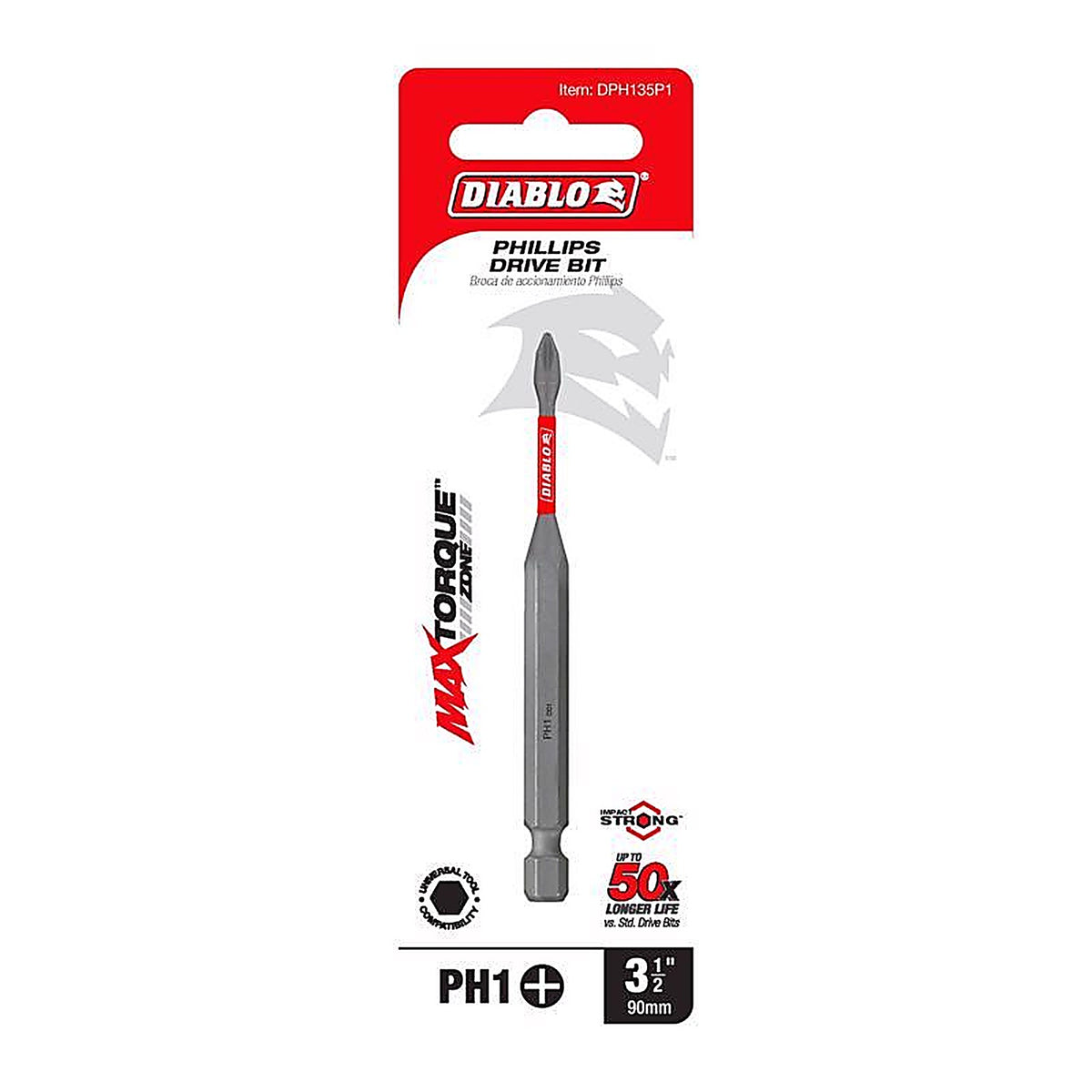 Diablo - DPH235P1 - Phillips #2 X 3-1/2 In. L Driver Bit Black Oxide 1 Piece