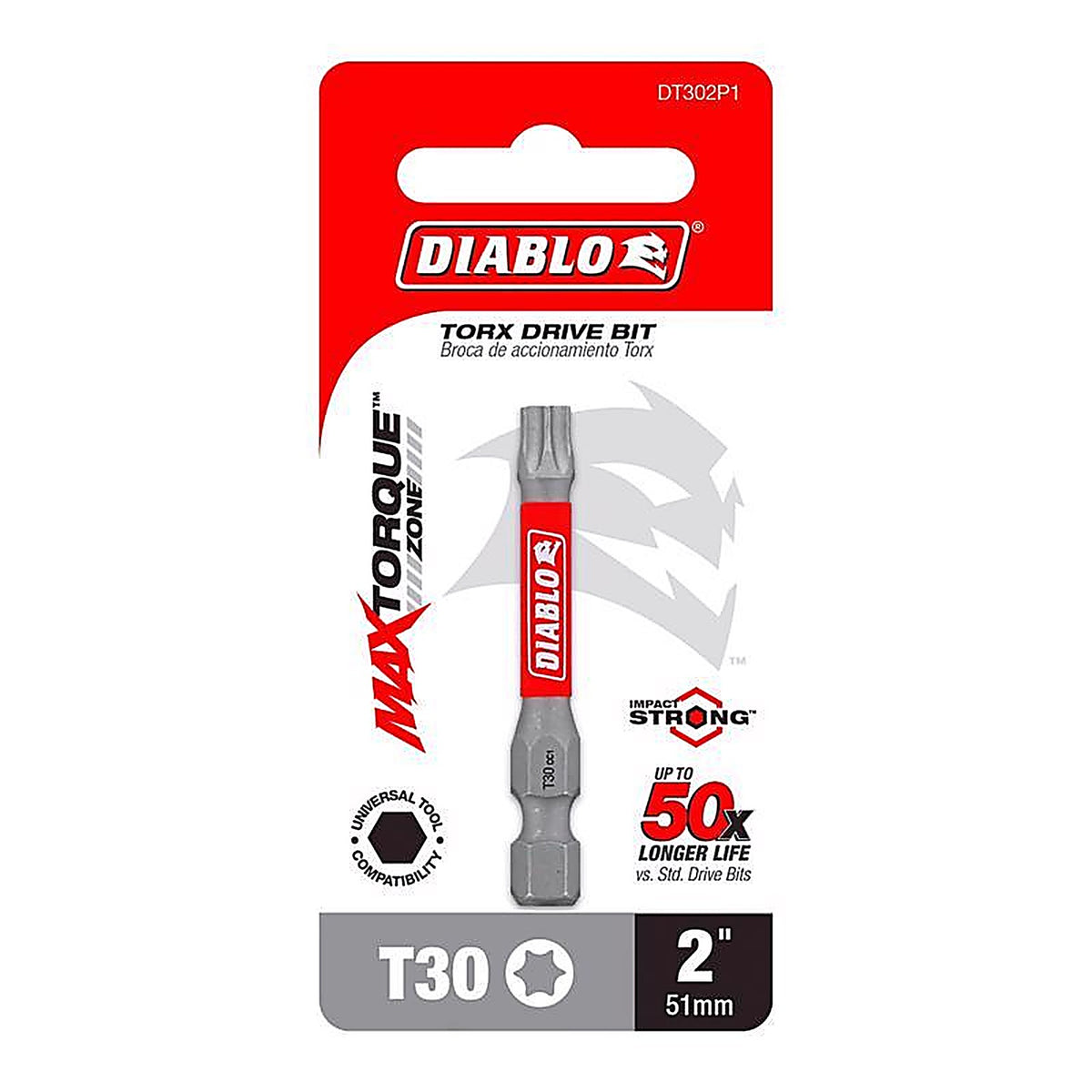 Diablo - DT302P1 - Torx #30 X 2 In. L Driver Bit Black Oxide 1 Piece