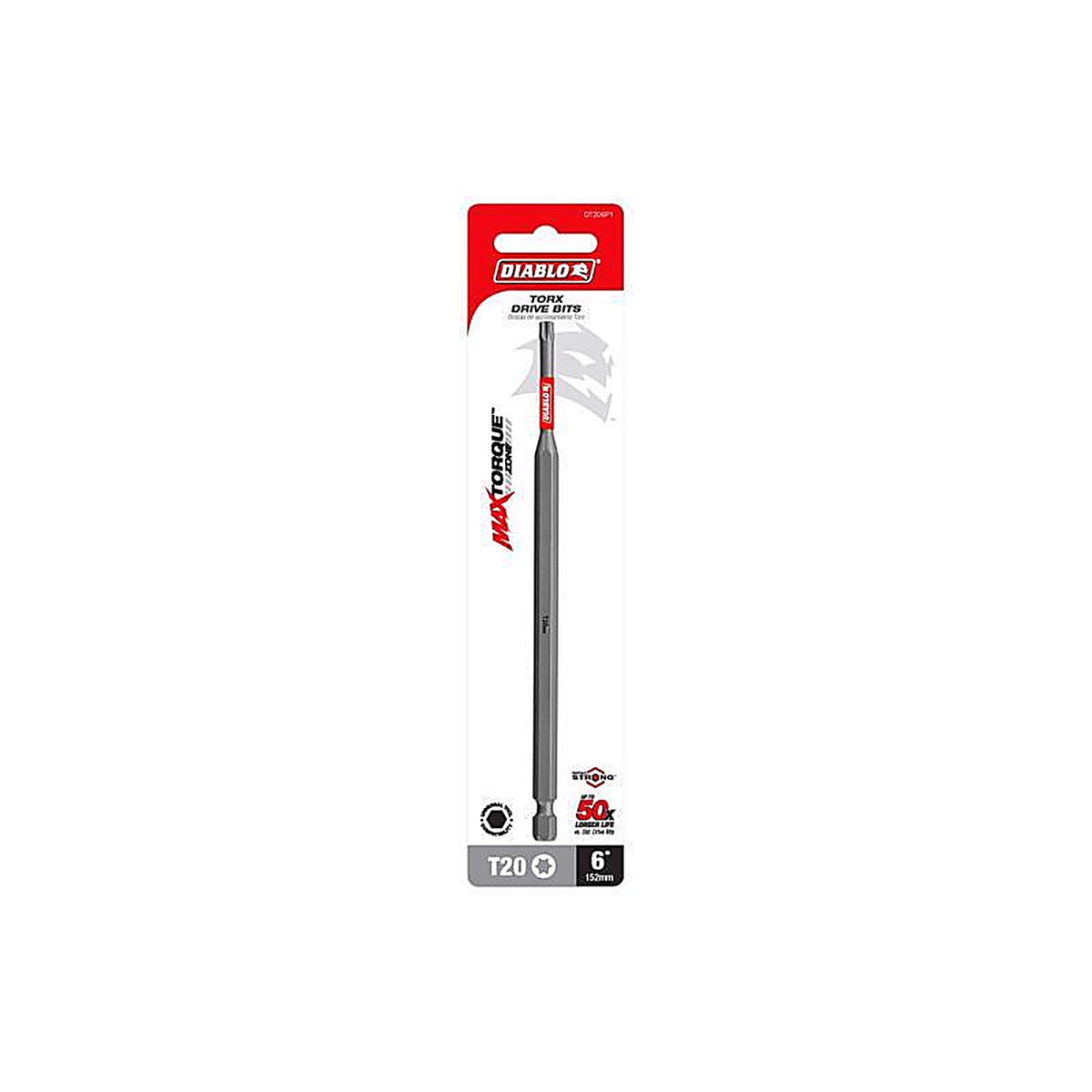Diablo - DT206P1 - Torx #20 X 6 In. L Driver Bit Black Oxide 1 Piece