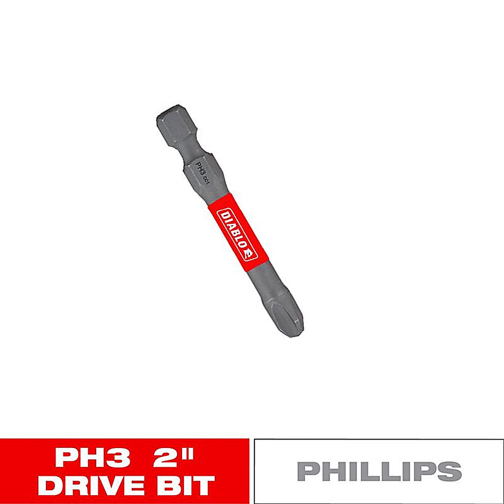 Diablo - DPH32P1 - Phillips #3 X 2 In. L Driver Bit Black Oxide 1 Piece