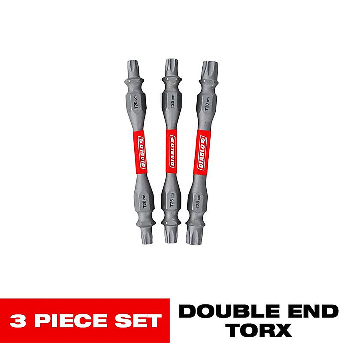 Diablo - DDETV25-S3 - Torx 2-1/2 In. L Double-Ended Screwdriver Bit Set Black Oxide 3 Piece
