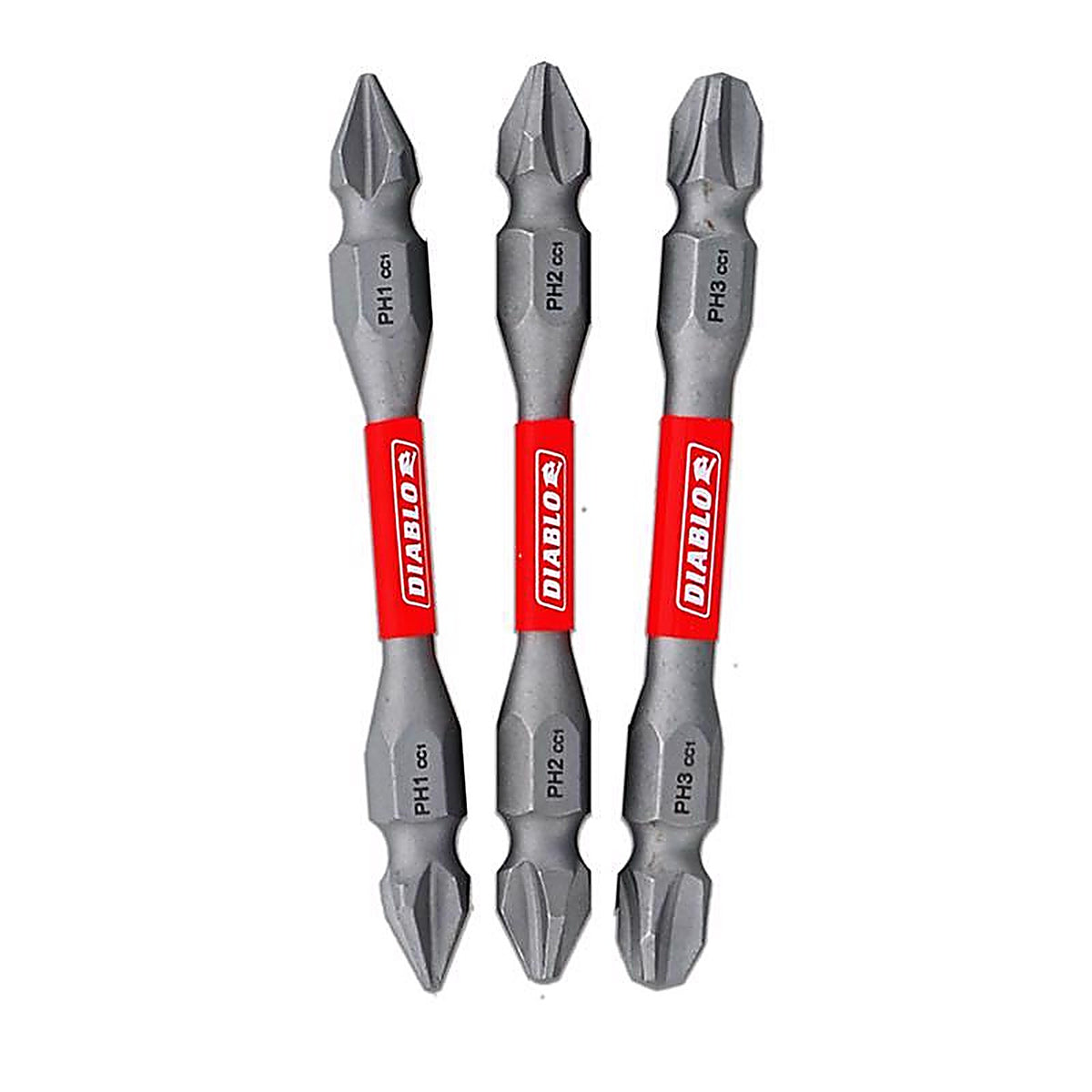 Diablo - DDEPHV25-S3 - Phillips 2-1/2 In. L Double-Ended Screwdriver Bit Set Black Oxide 3 Piece