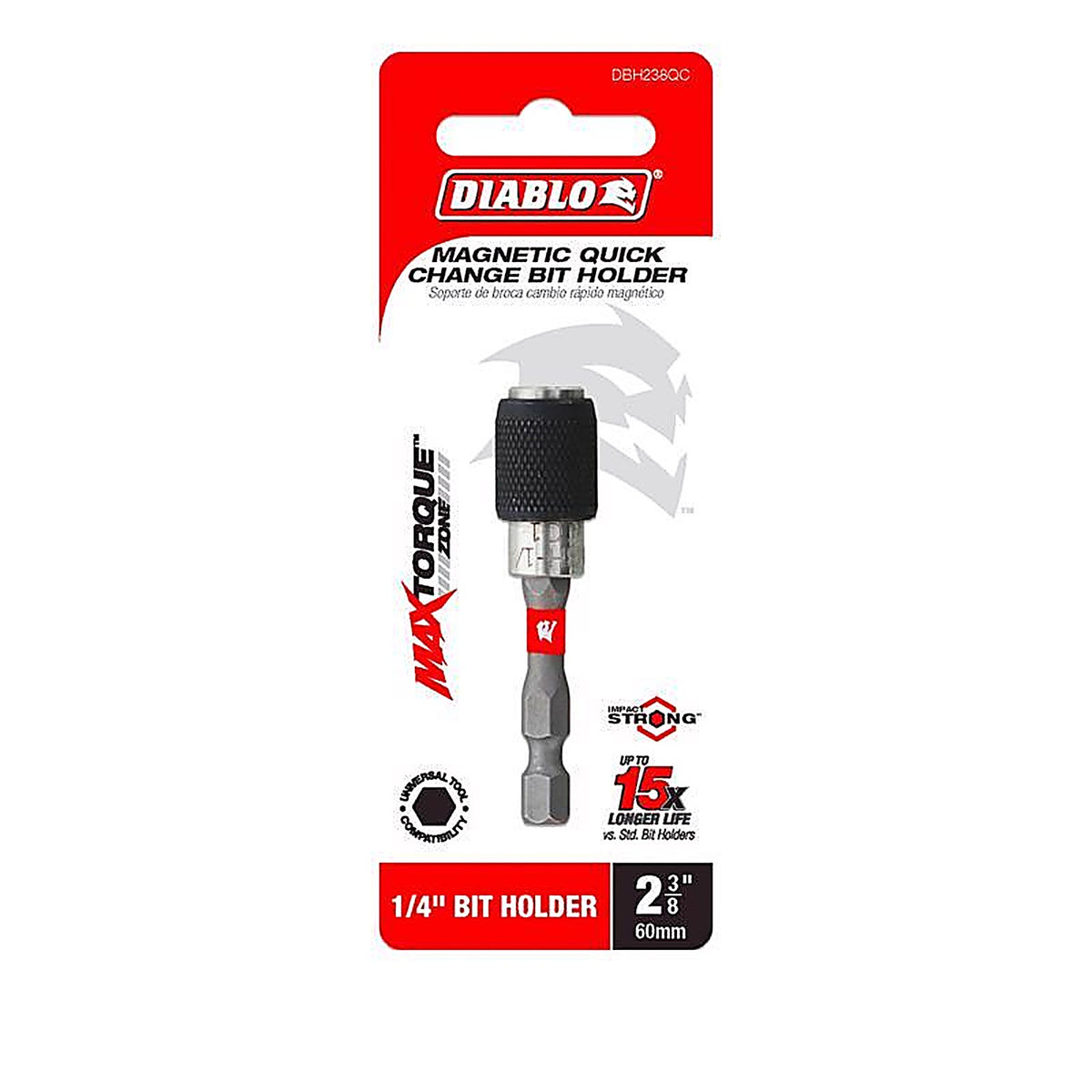 Diablo - DBH238QC - HEX 2-3/8 In. L Quick-Change Magnetic Bit Holder Black Oxide 1 Pack