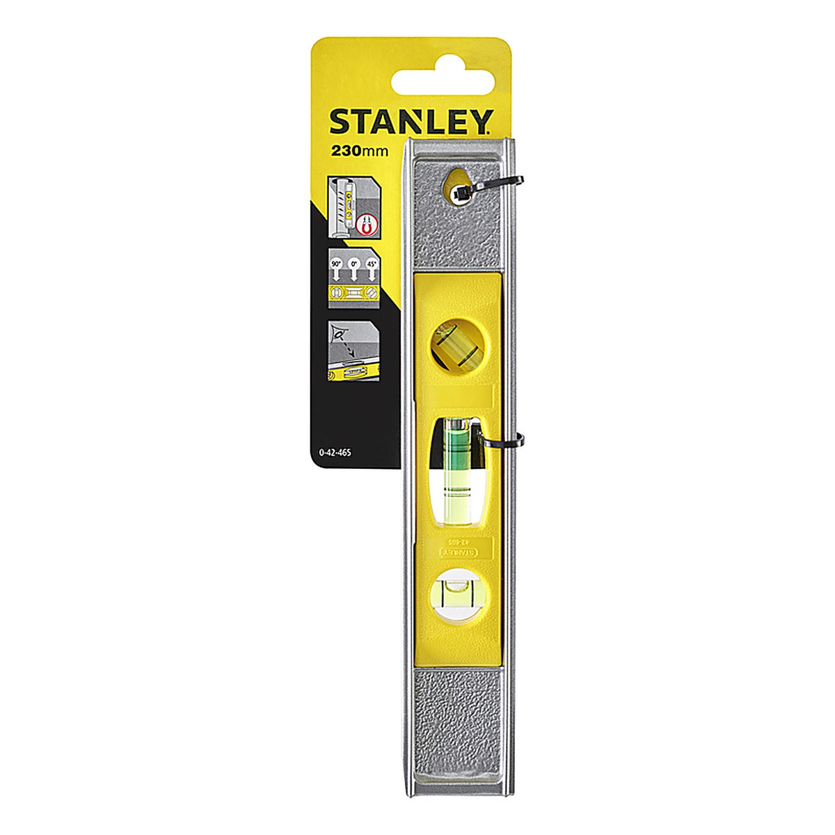 Stanley 42-465 9 in. Aluminum Magnetic Torpedo Level 3 vial