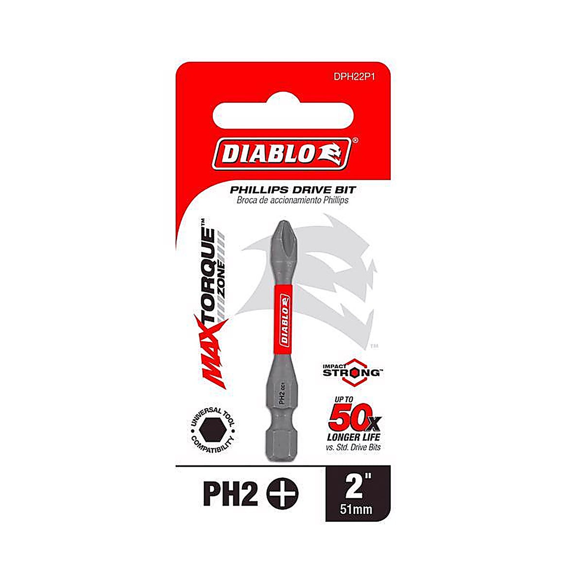 Diablo - DPH22P1 - Phillips #2 X 2 In. L Driver Bit 1 Pack