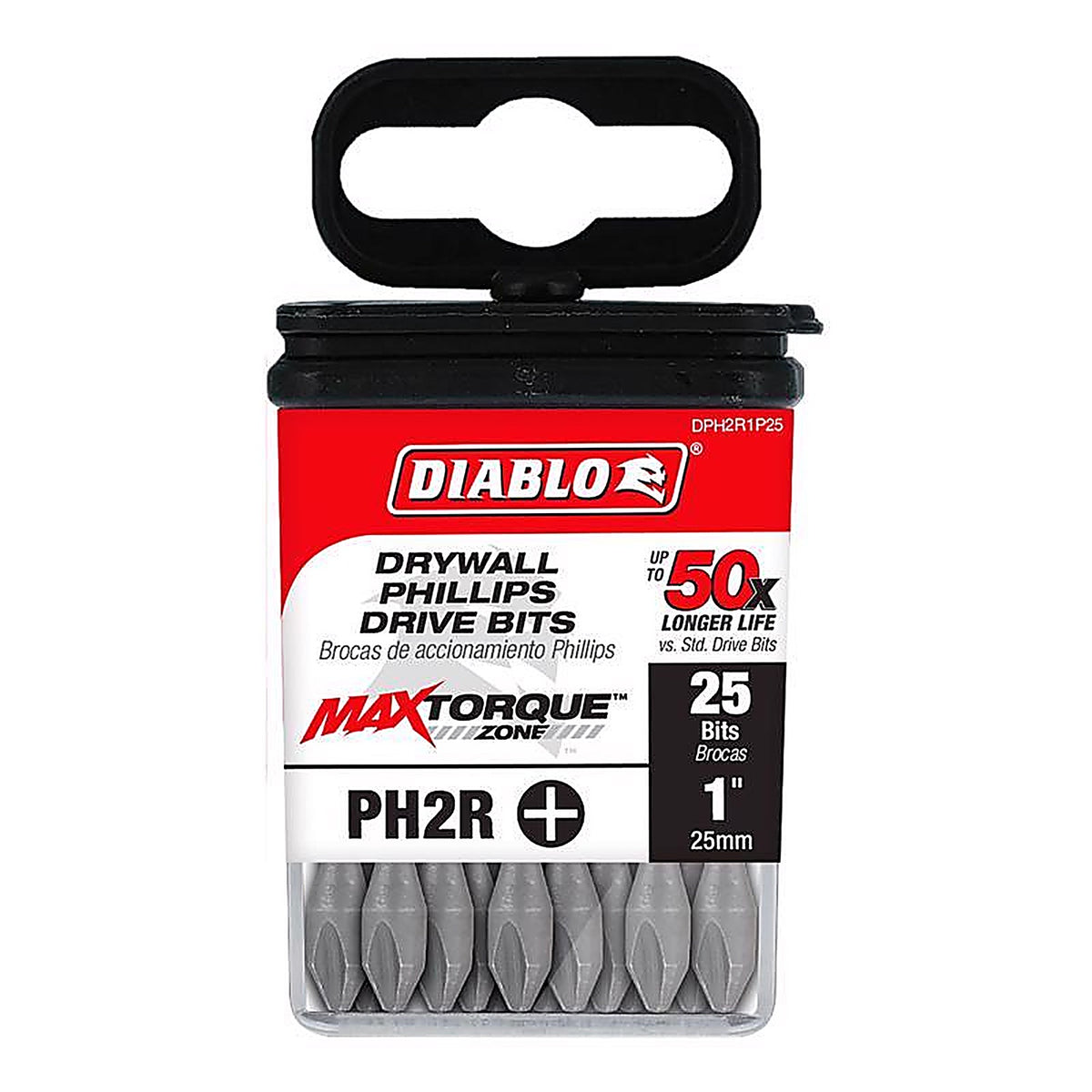 Diablo - DPH2R1P25 - Phillips Reduced #2 X 1 In. L Driver Bit 25 Pack