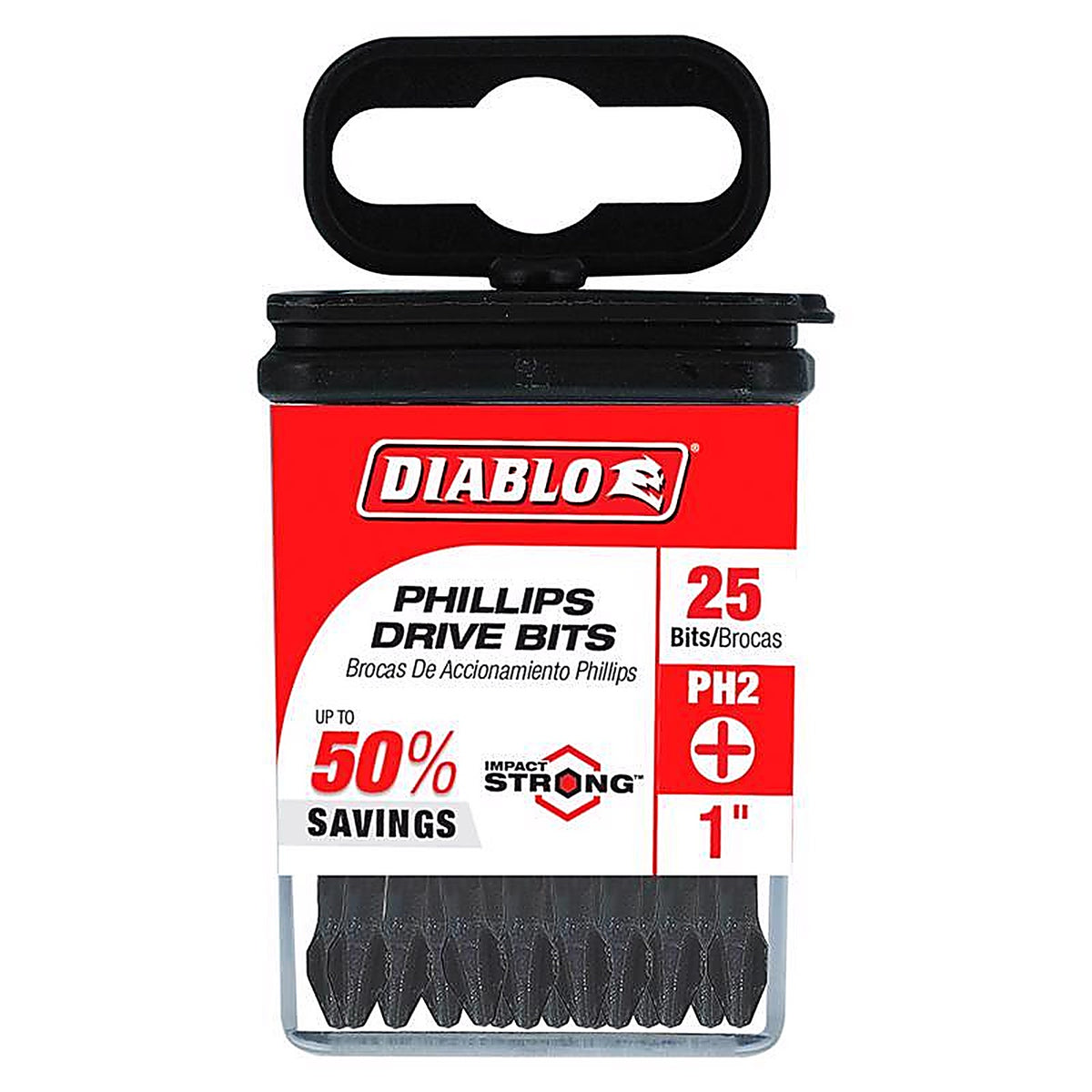 Diablo - DPH21P25 - Phillips #2 X 1 In. L Driver Bit 25 Pack