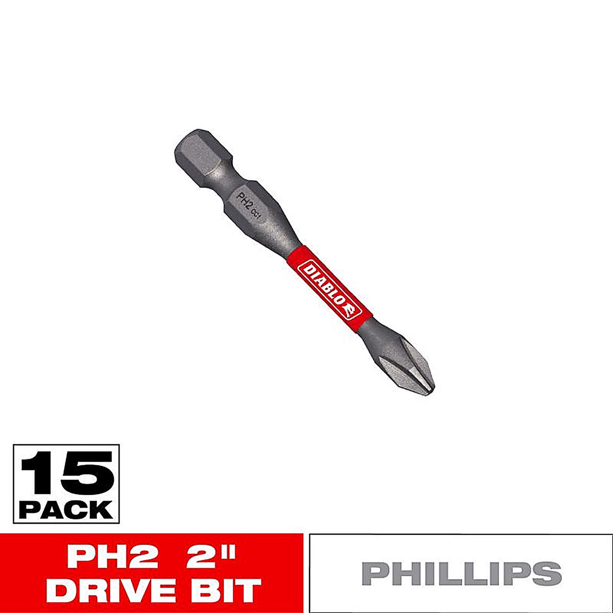 Diablo - DPH22P15 - Phillips #2 X 2 In. L Driver Bit 15 Pack