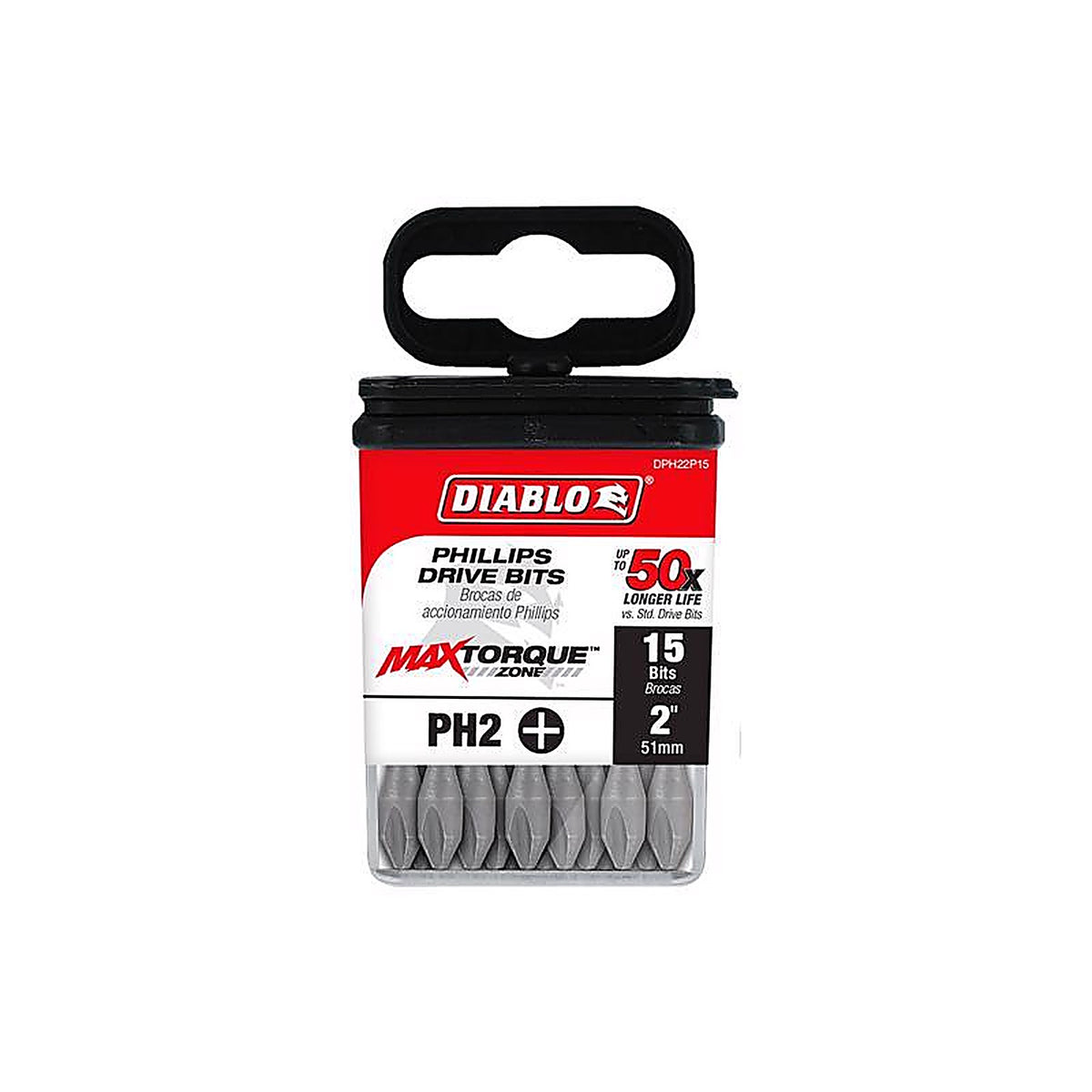 Diablo - DPH22P15 - Phillips #2 X 2 In. L Driver Bit 15 Pack
