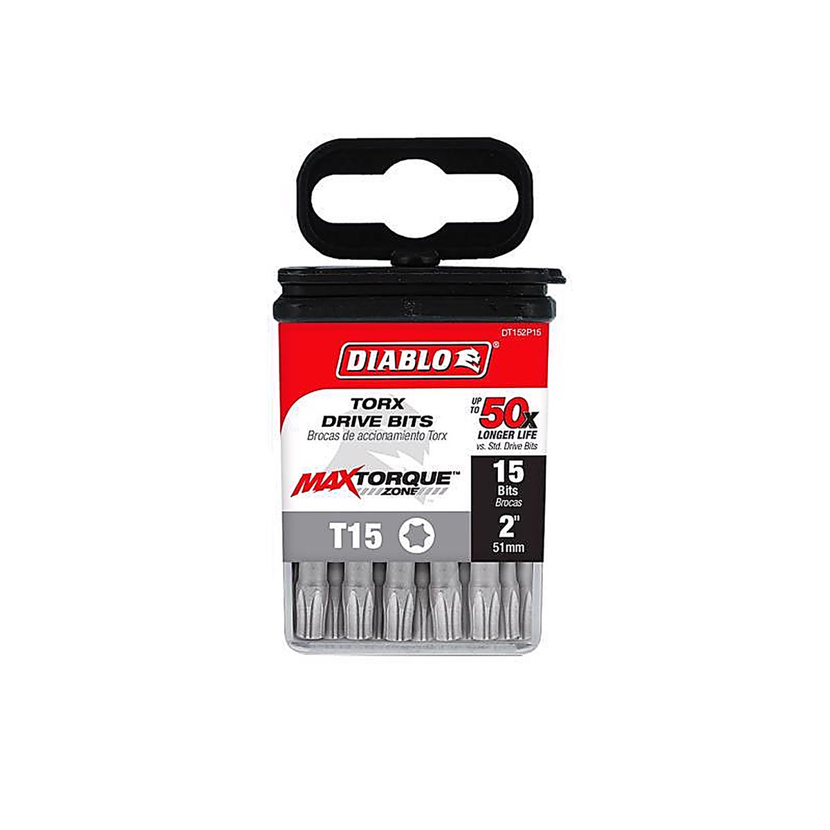 Diablo - DT152P15 - Torx #15 X 2 In. L Driver Bit Black Oxide 15 Pack