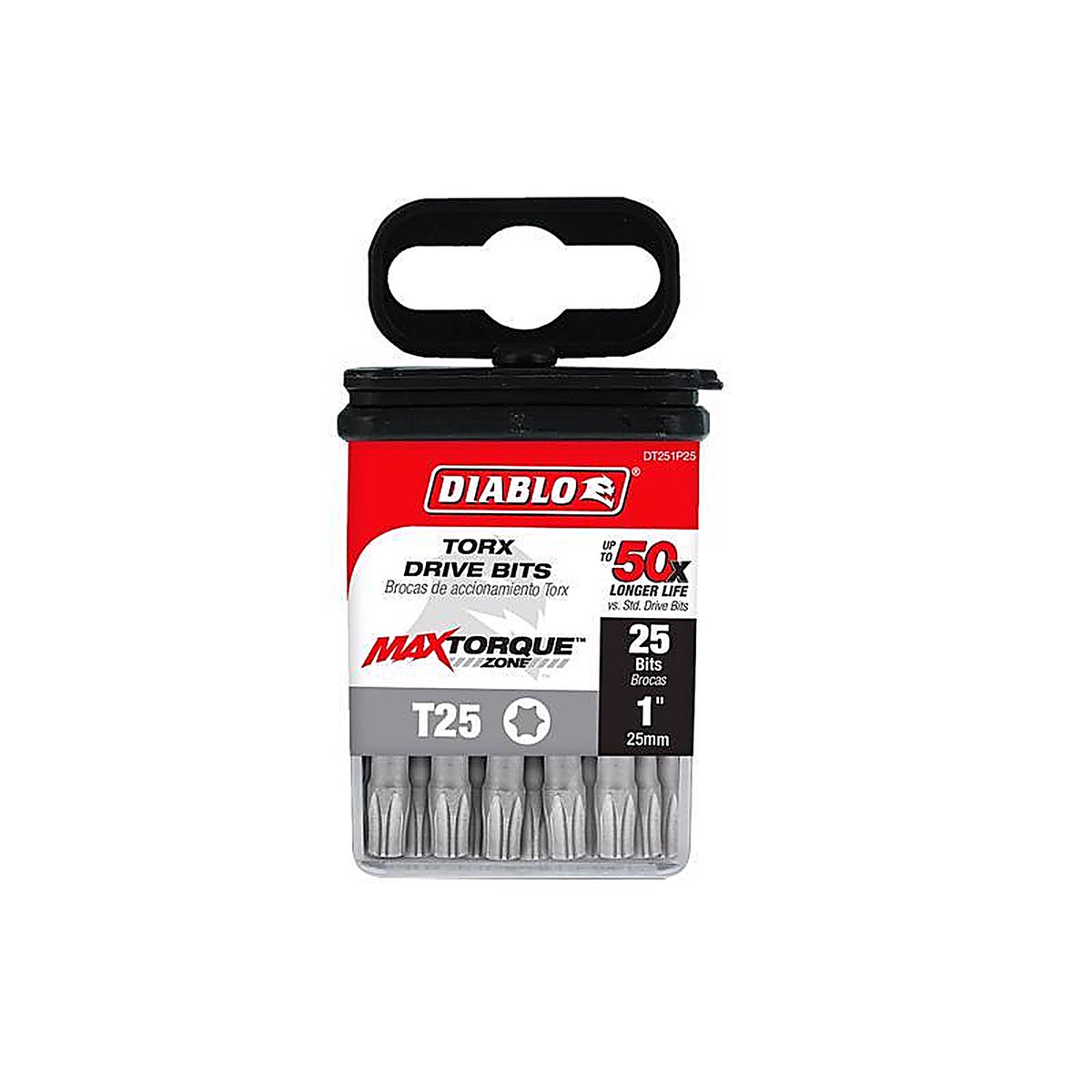 Diablo - DT251P25 - Torx #25 X 1 In. L Driver Bit Black Oxide 25 Pack