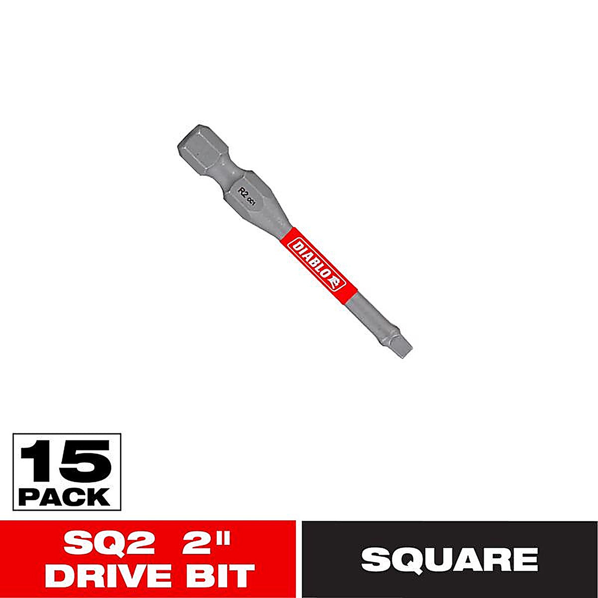 Diablo - DSQ22P15 - Square #2 X 2 In. L Driver Bit 15 Pack
