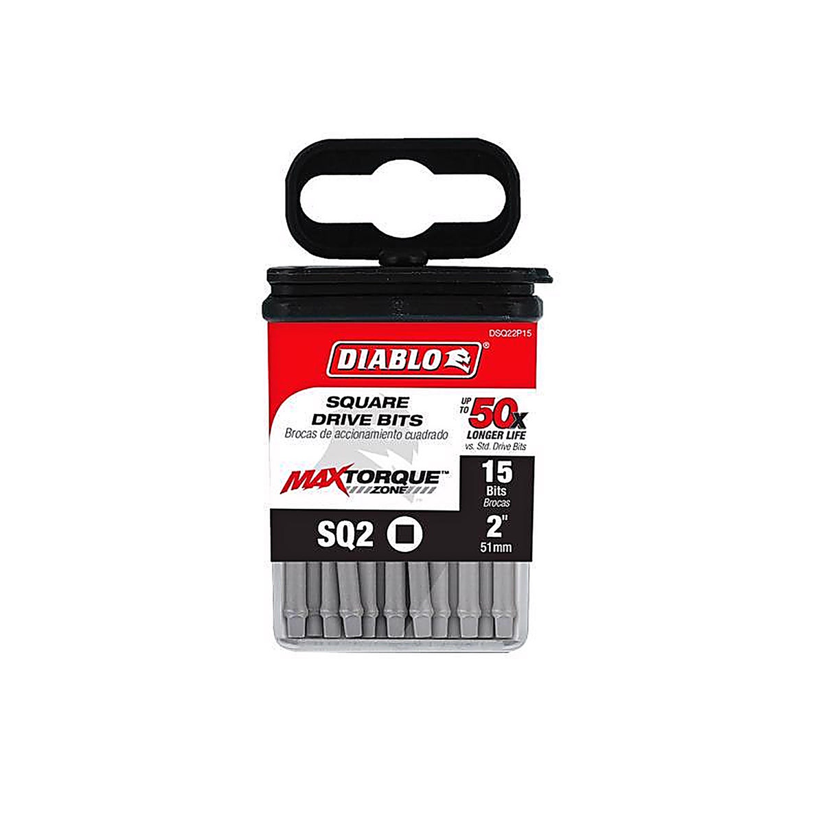 Diablo - DSQ22P15 - Square #2 X 2 In. L Driver Bit 15 Pack