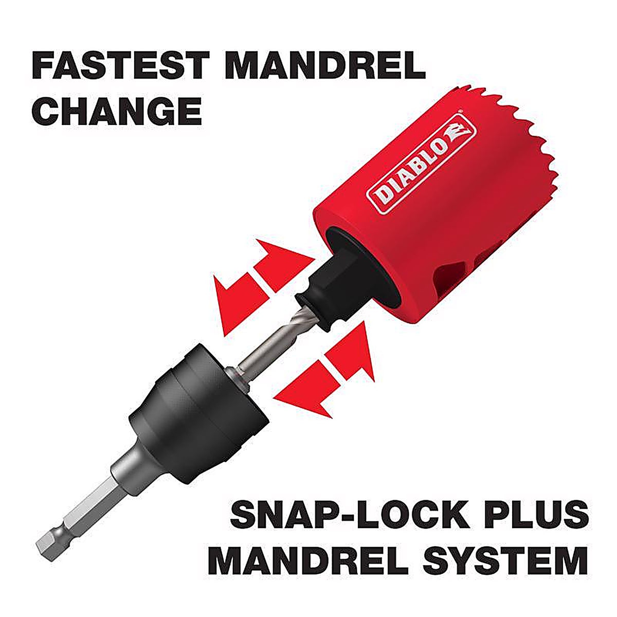 Diablo - DHSAR500 - Snap Lock Plus Mandrel System 5/8 in to 6 In. 7/16 In. HEX 1 Piece