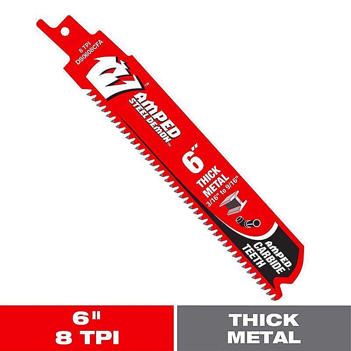 Diablo - DS0608CFA - Steel Demon Amped 6 In. Carbide Tipped Thick Metal Reciprocating Saw Blade 6/9 TPI 1 Pack