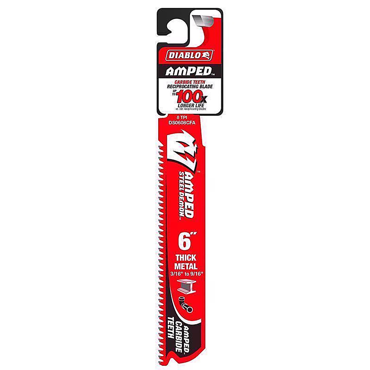 Diablo - DS0608CFA - Steel Demon Amped 6 In. Carbide Tipped Thick Metal Reciprocating Saw Blade 6/9 TPI 1 Pack