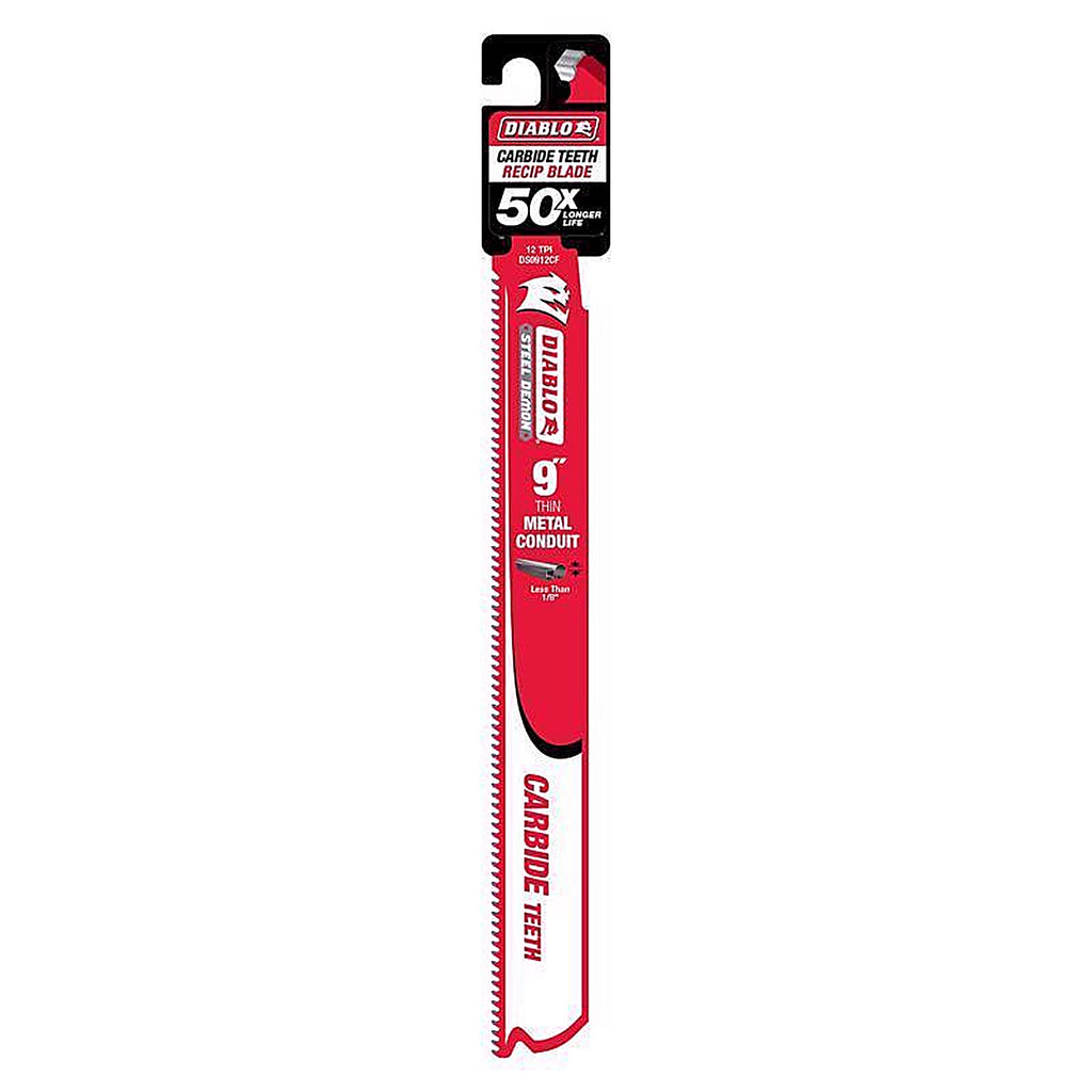 Diablo - DS0912CF - Steel Demon 9 In. Carbide Tipped Reciprocating Saw Blade 12 TPI 1 Pack