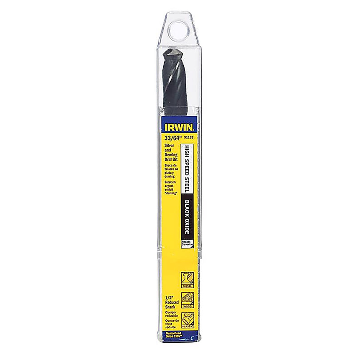 Irwin 91133 33/64 in. x 6 in. L High Speed Steel Drill Bit 1/pc.