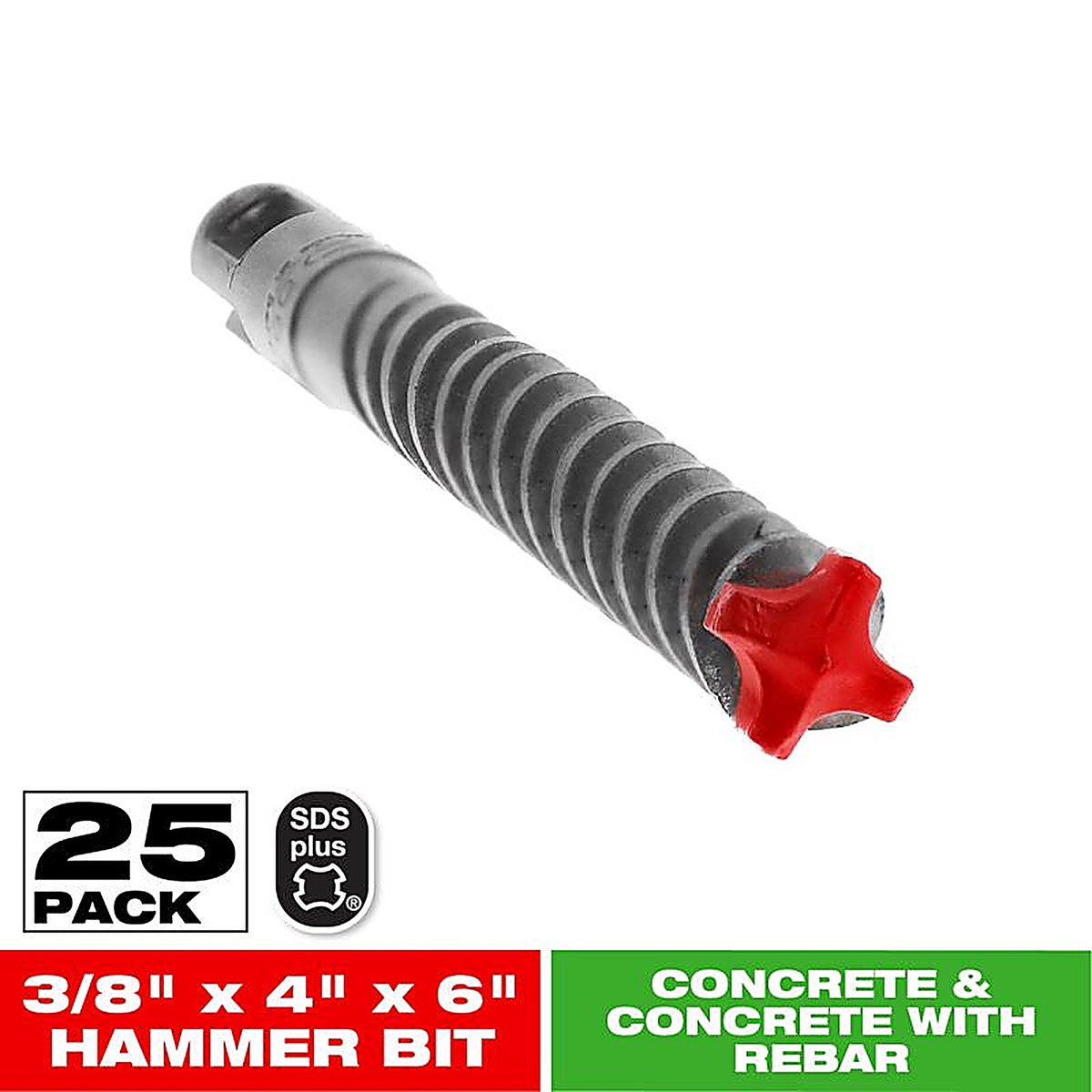 Diablo - DMAPL4140-P25 - Rebar Demon 3/8 In. X 6 In. L Carbide Hammer Drill Bit Sds-Plus Shank 25 Pack