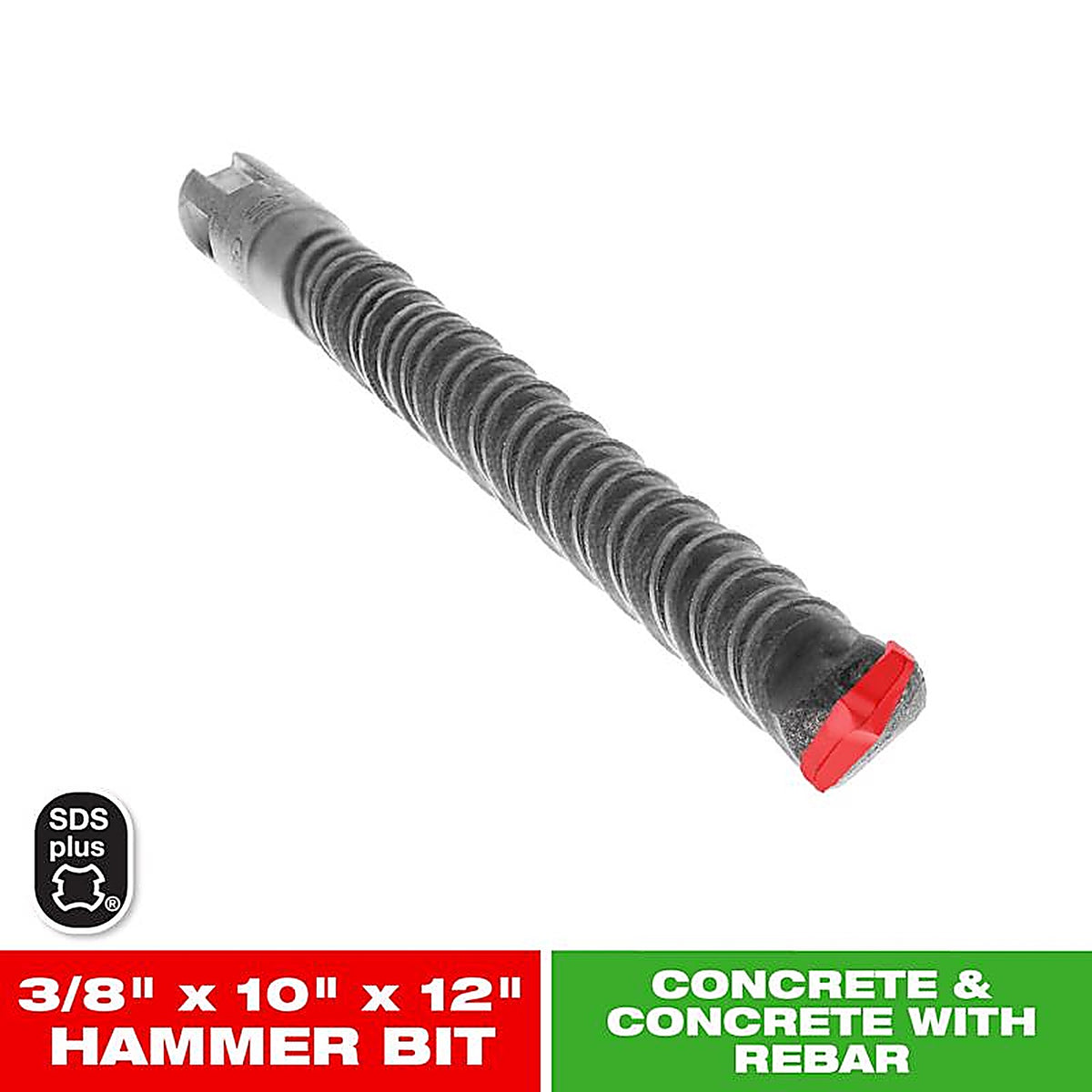 Diablo - DMAPL2240 - 3/8 In. X 12 In. L Carbide Tipped 2-Cutter Hammer Drill Bit Sds-Plus Shank 1 Pack