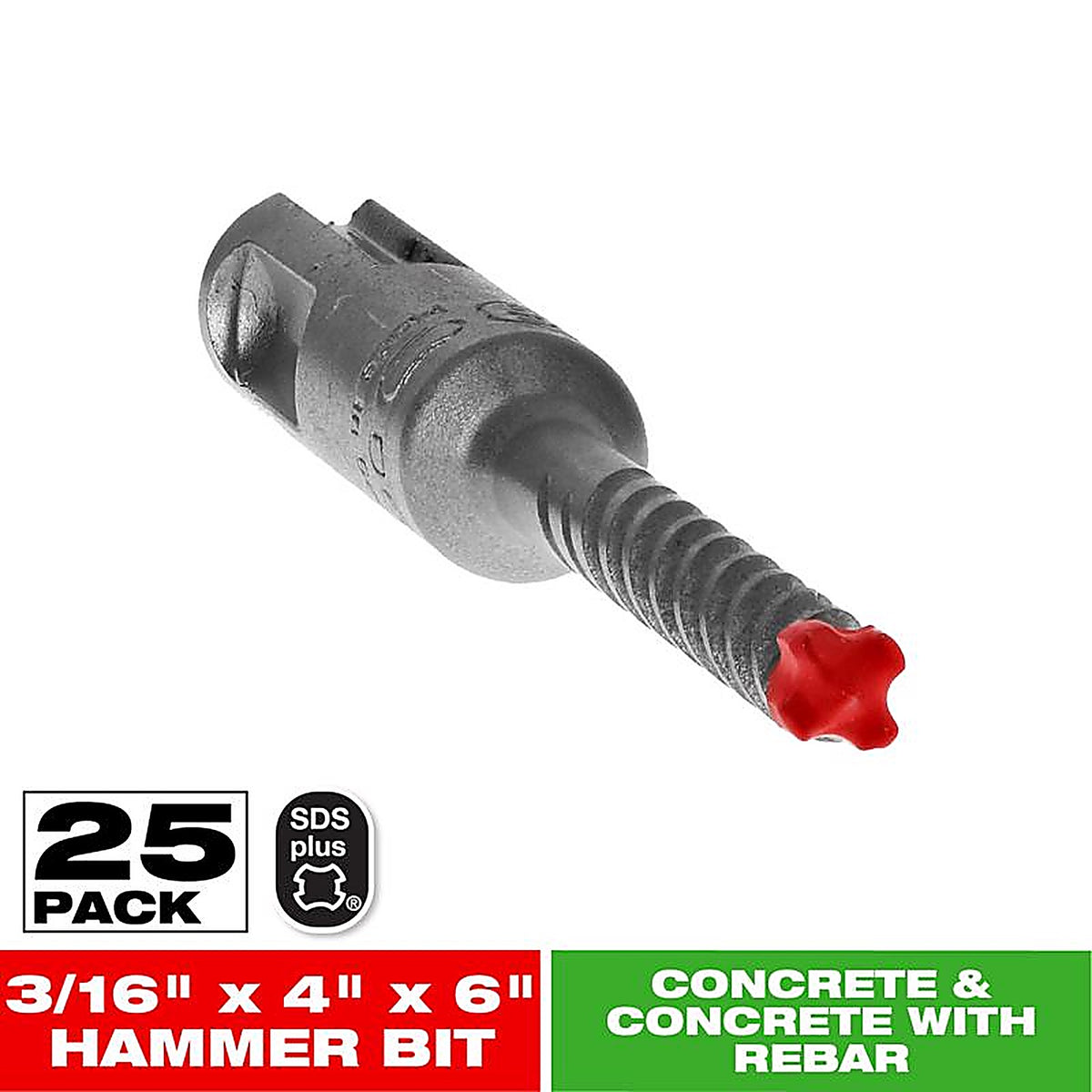 Diablo - DMAPL4040-P25 - Rebar Demon 3/16 In. X 6 In. L Carbide Hammer Drill Bit Sds-Plus Shank 25 Pack