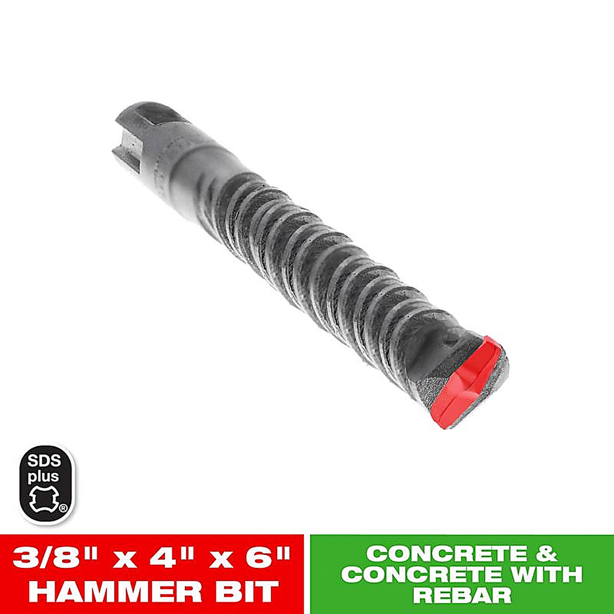 Diablo - DMAPL2220 - 3/8 In. X 6 In. L Carbide Tipped 2-Cutter Hammer Drill Bit Sds-Plus Shank 1 Pack