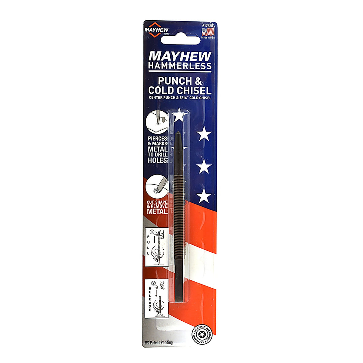 Mayhew - 17356 - Steel Center Punch and Cold Chisel 7-1/2 In. L 1 Piece