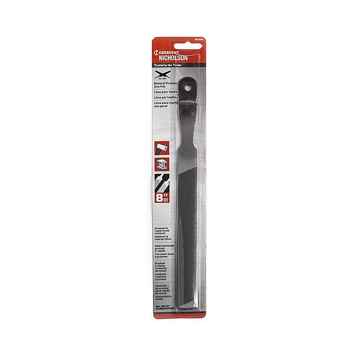Crescent - 06706NN - Nicholson 8 In. L Steel Rectangular Double/Single Cut Axe File 1 Piece