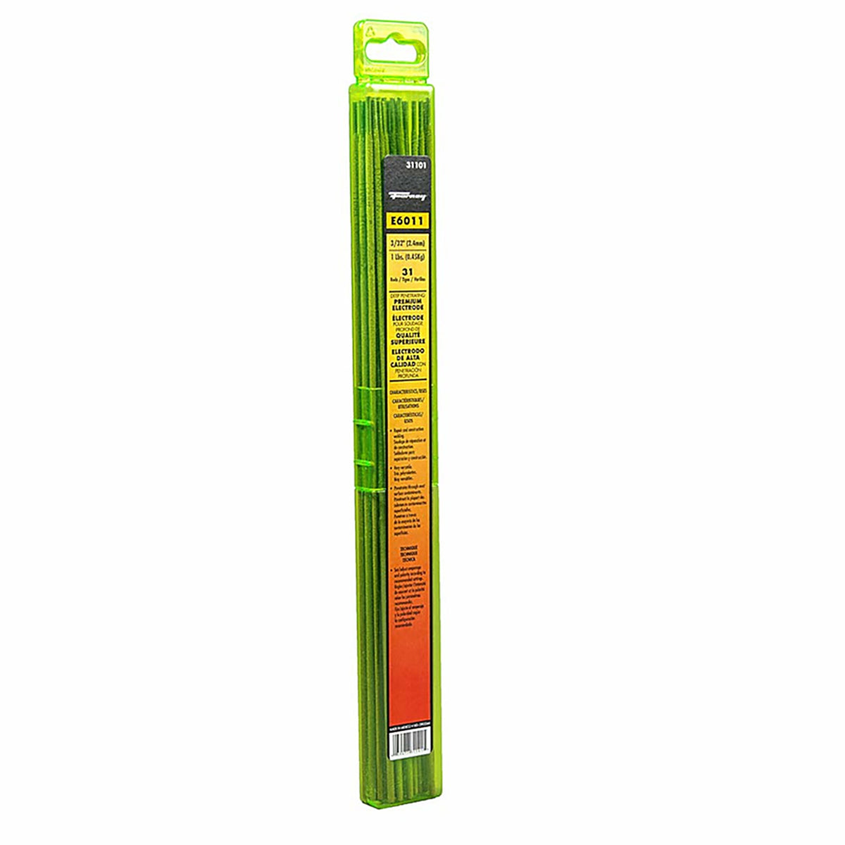 Forney 31101 3/32 in. D X 15.2 in. L E6011 Mild Steel Welding Electrodes 60000 psi 1 lb 1 pk