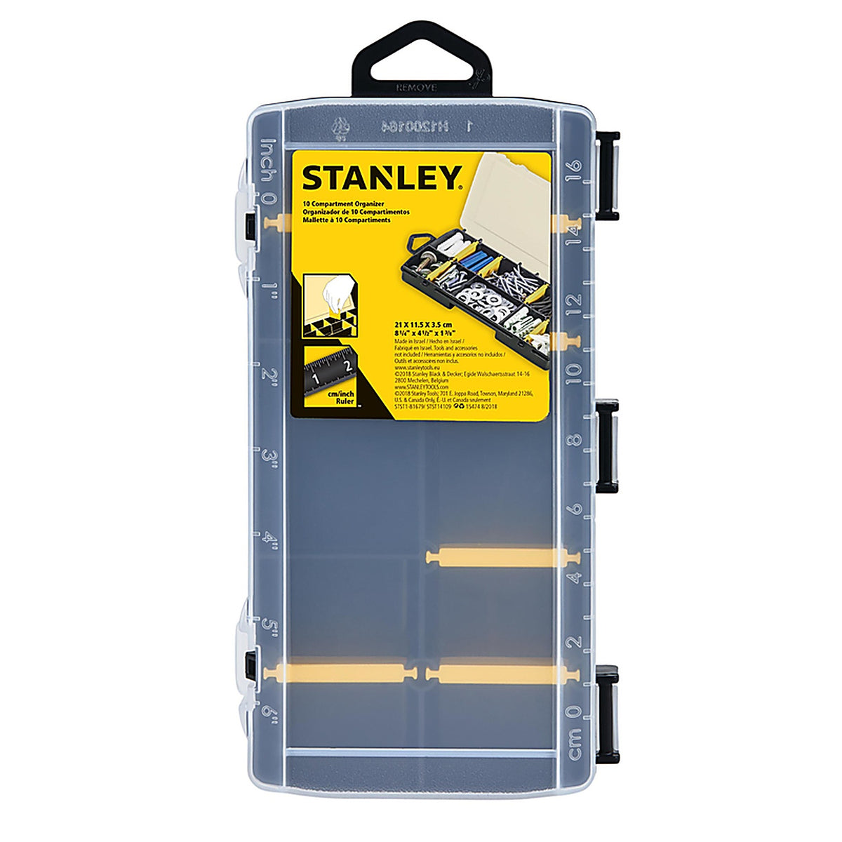 Stanley STST14109 8.25 in. Organizer with Clear Lid Black/Yellow