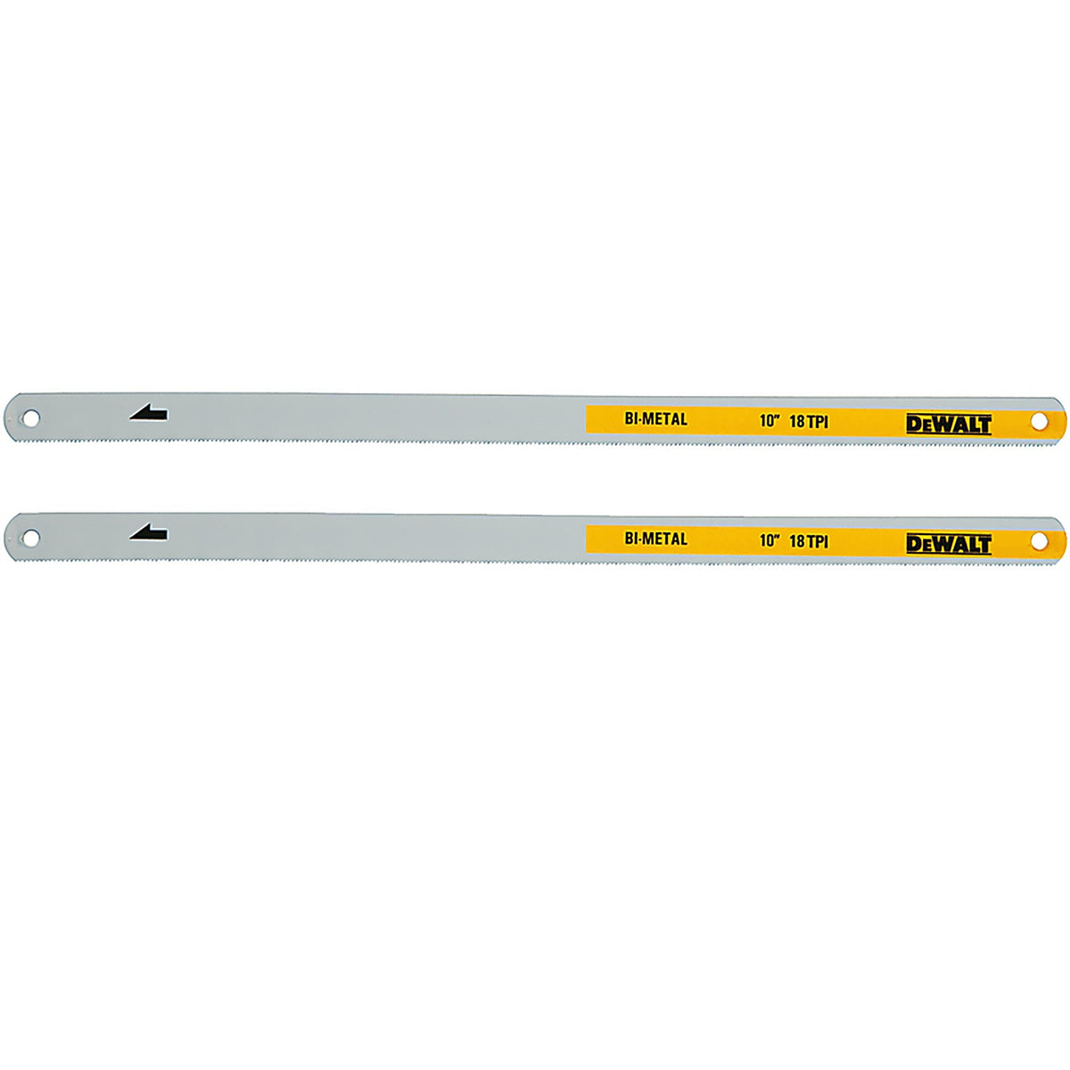 DeWalt DWHT20548 10 in. Bi-Metal Hacksaw Blades 18 TPI 2 pk