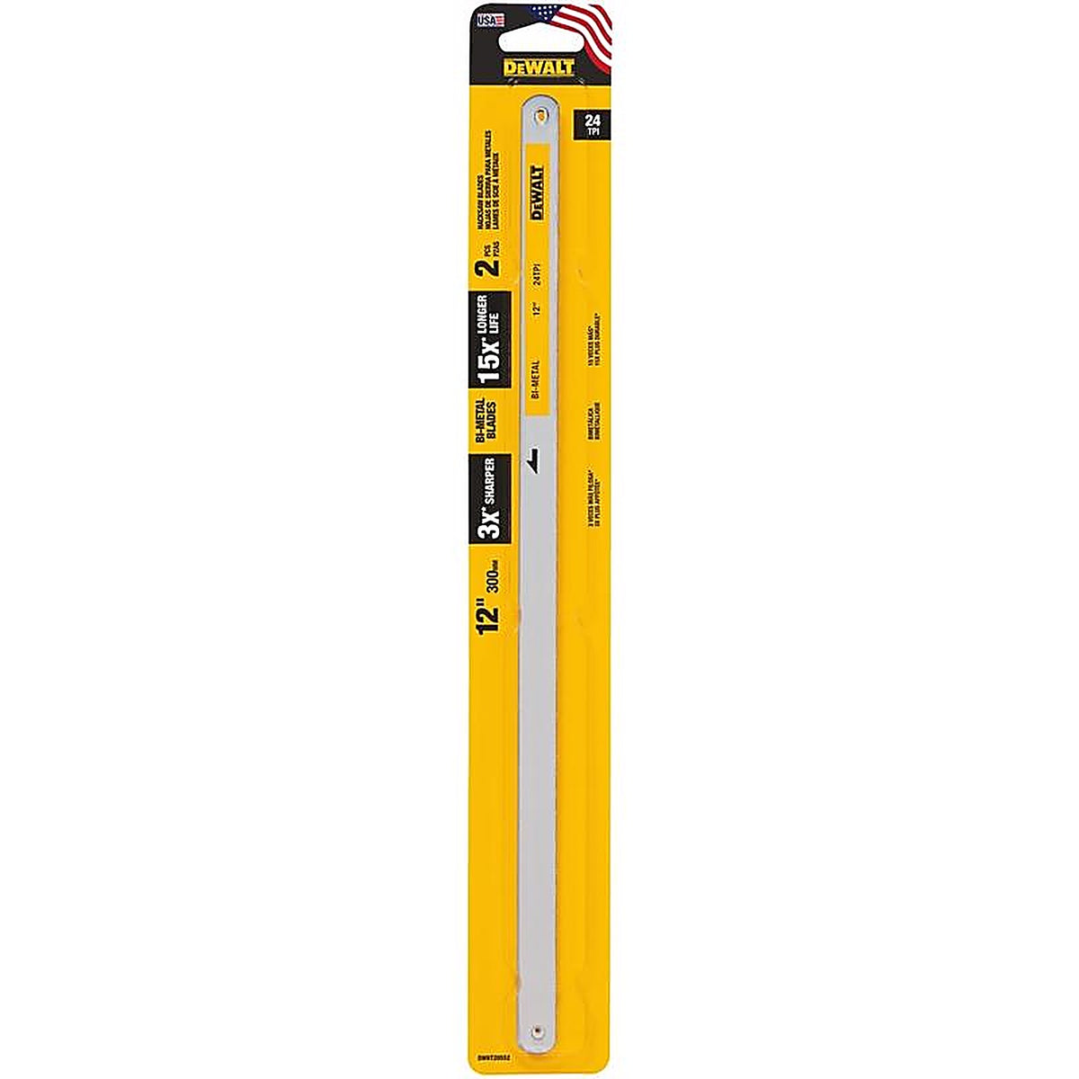 DeWalt DWHT20552 12 in. Bi-Metal Hacksaw Blades 24 TPI 2 pk
