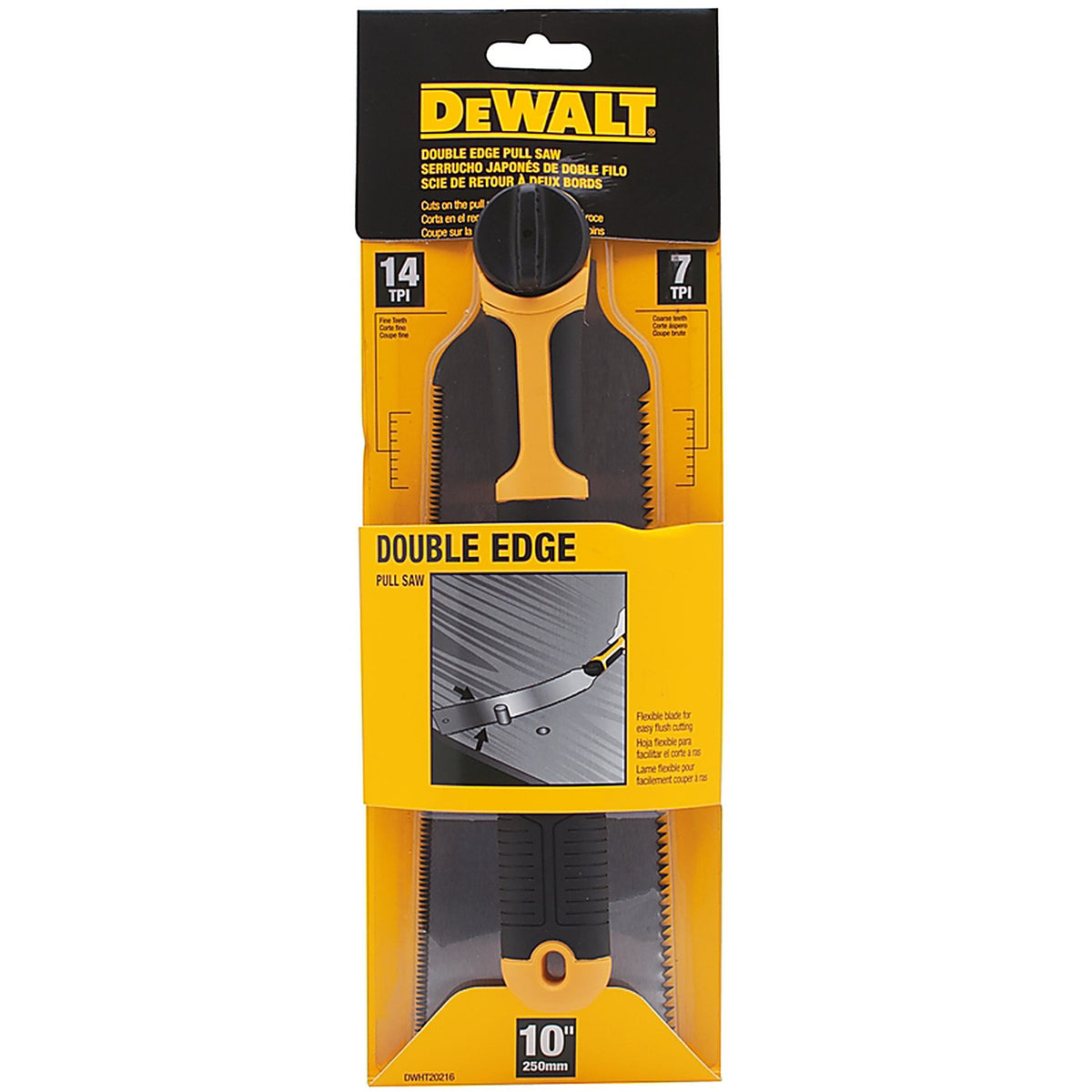 DeWalt DWHT20216 10 in. Double Edge Pull Saw 7/14 TPI Flush Cut 1 pc