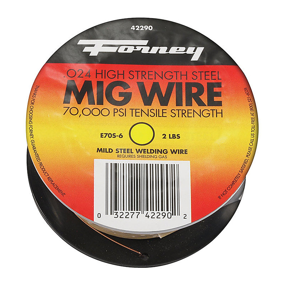 Forney 42290 0.024 in. Mild Steel MIG Welding Wire 70000 psi 2 lb
